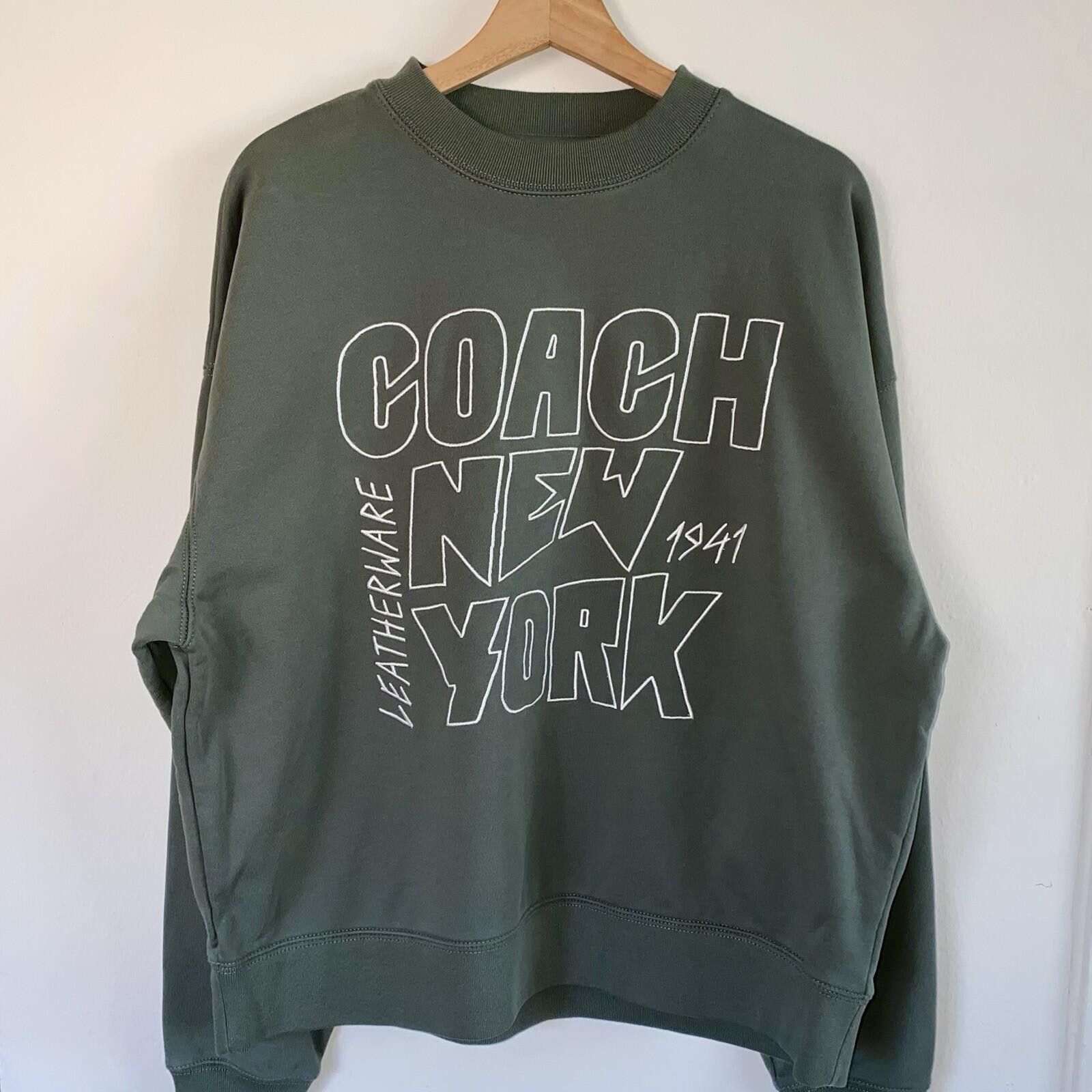 Coach Authentic Coach Est 1941 Graphic Print Sweatshirt M Olive Size US M / EU 48-50 / 2 - 1 Thumbnail