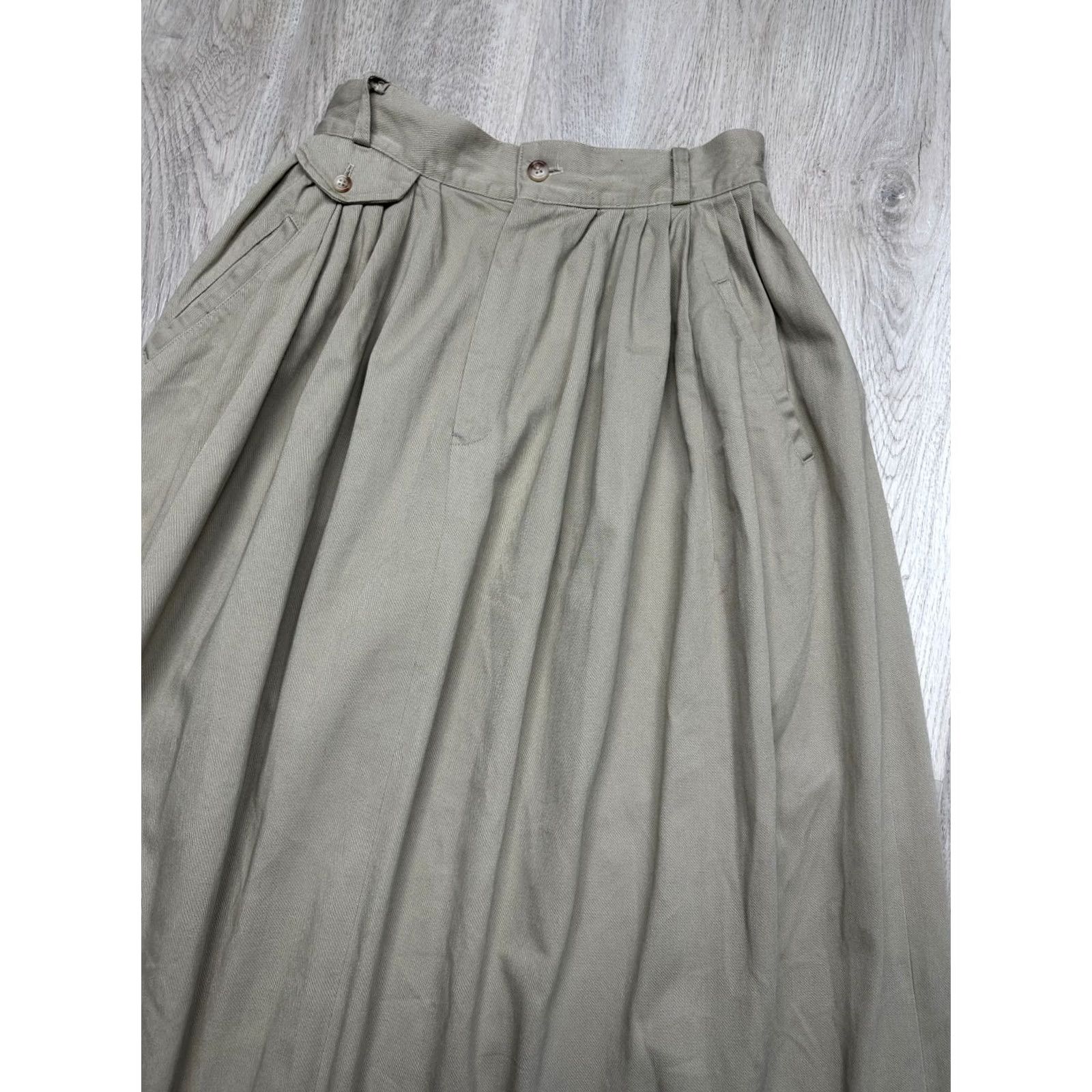 Ralph Lauren Ralph Lauren Country Vintage Skirt Made In USA Size USA 6 Long Maxi Beige Cotton Women Skirt 6 Vintage Womens Usa 6 Size 28" / US 6 / IT 42 - 2 Thumbnail