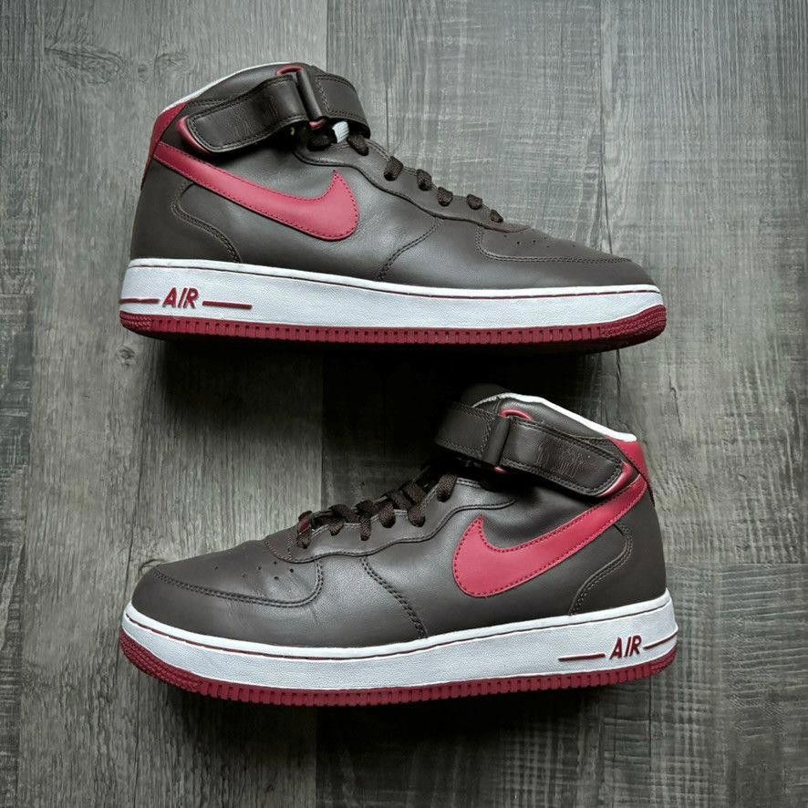 Nike NIKE • Air Force 1 Mid 07 Players "Brown/Red" (11.5M) Size US 11.5 / EU 44-45 - 2 Thumbnail