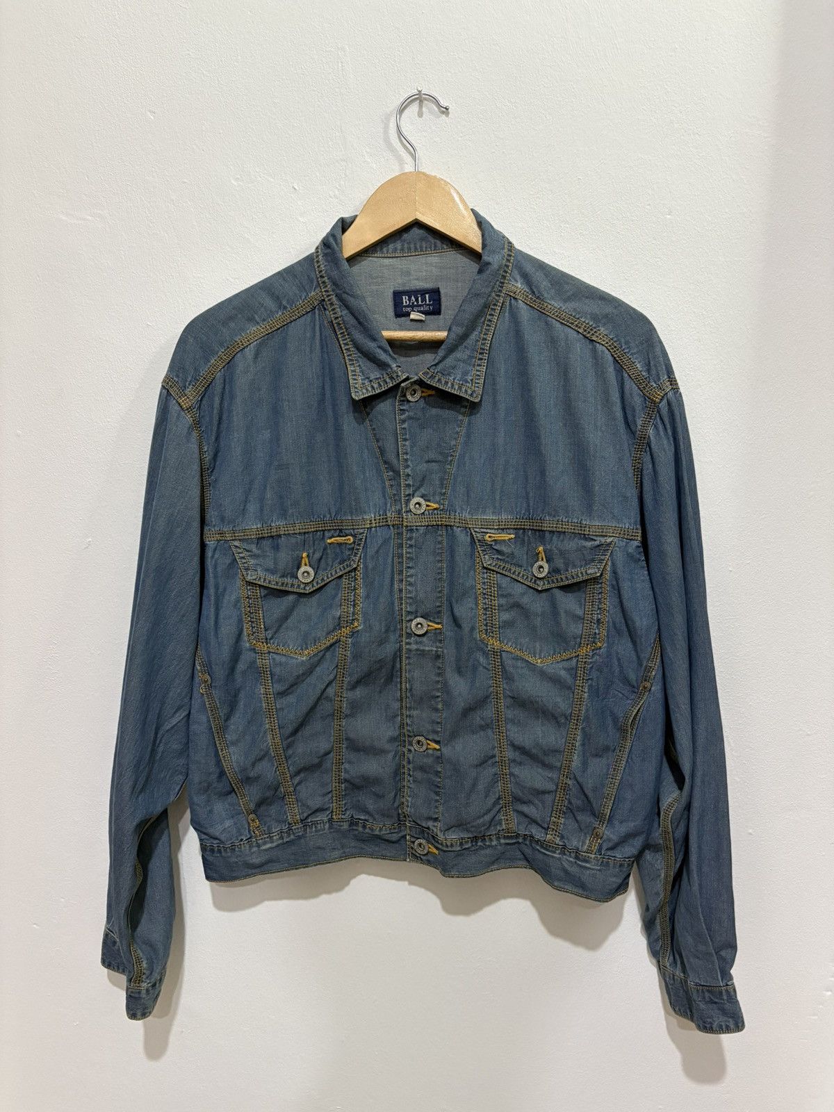 Japanese Brand 90s Ball Denim Jacket Size US M / EU 48-50 / 2 - 5 Thumbnail