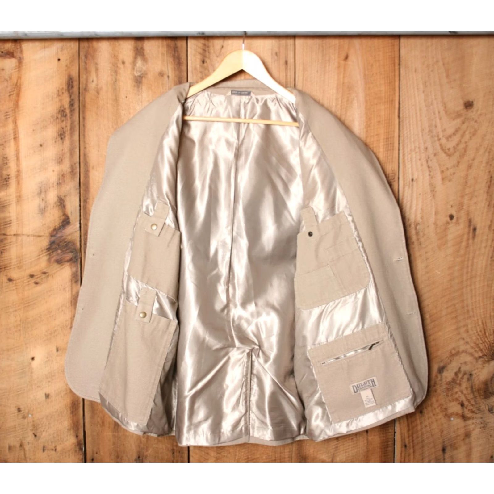 Vintage DULUTH Tan Canvas Blazer Presentation Jacket XL Men Button Closure Blazer Jacket Size 46R - 5 Thumbnail