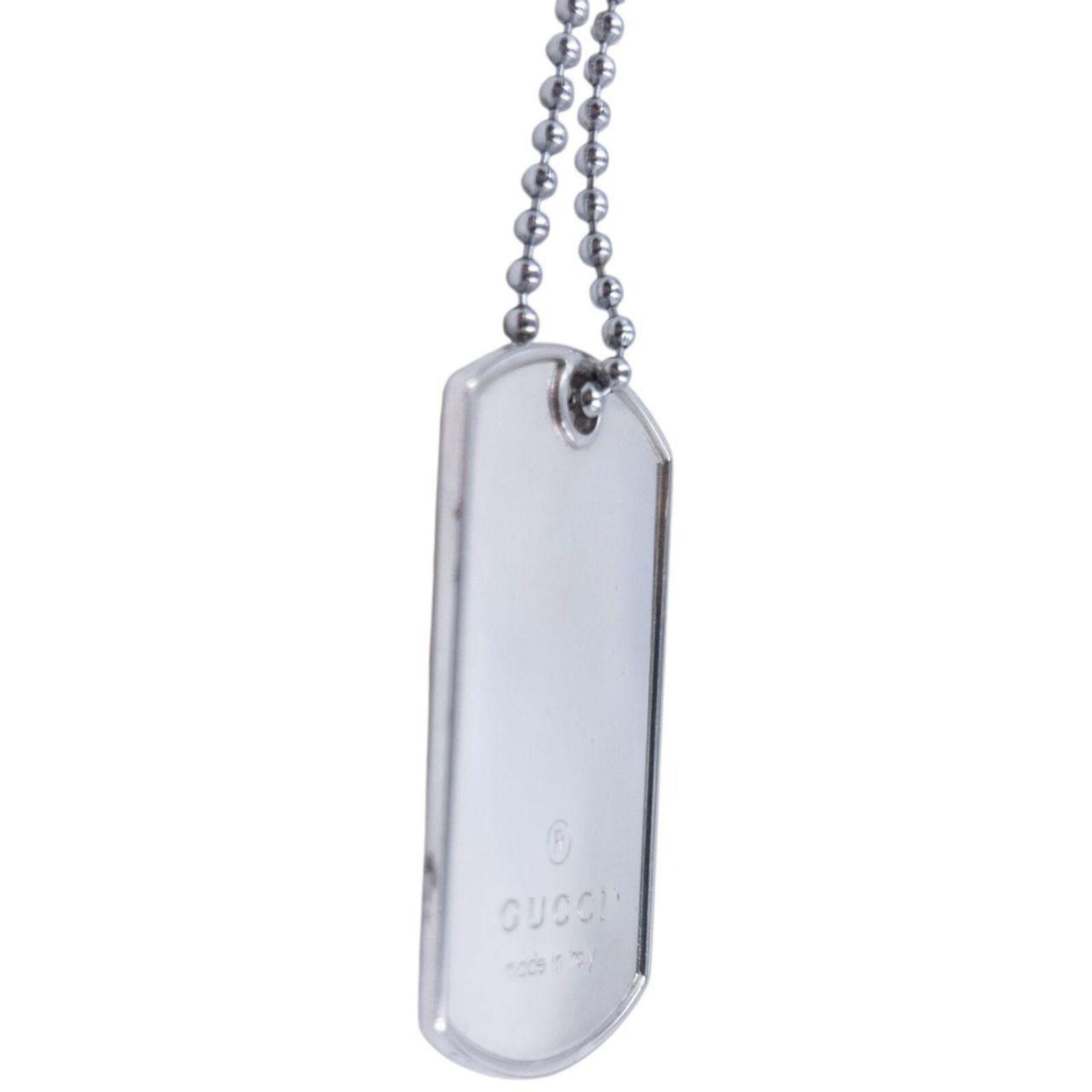 Gucci Vintage 2000s Gucci Embossed Dog Tag Necklace Size ONE SIZE - 4 Thumbnail