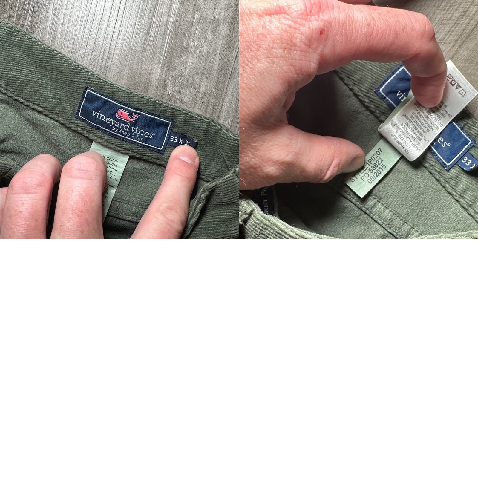 Vineyard Vines Vineyard Vines Corduroy 5 Pocket Straight Leg Pants Men 33 Regular Olive Green 33x32 Chino Mens Size US 33 - 8 Thumbnail