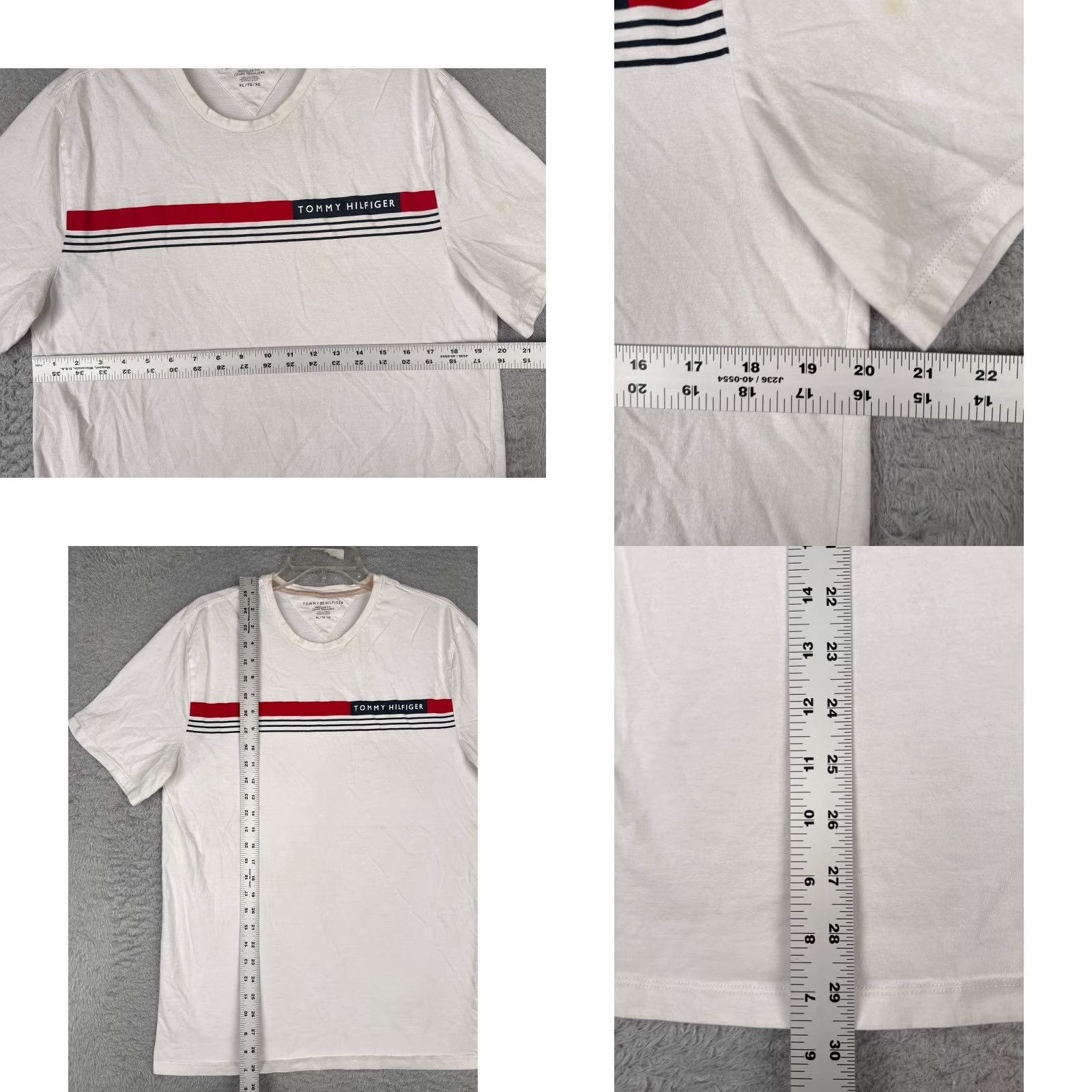 Tommy Hilfiger Tommy Hilfiger Shirt Adult XL White Crew Neck Short Sleeve 100% Cotton Jersey Logo Embroidered Size US XL / EU 56 / 4 - 8 Thumbnail