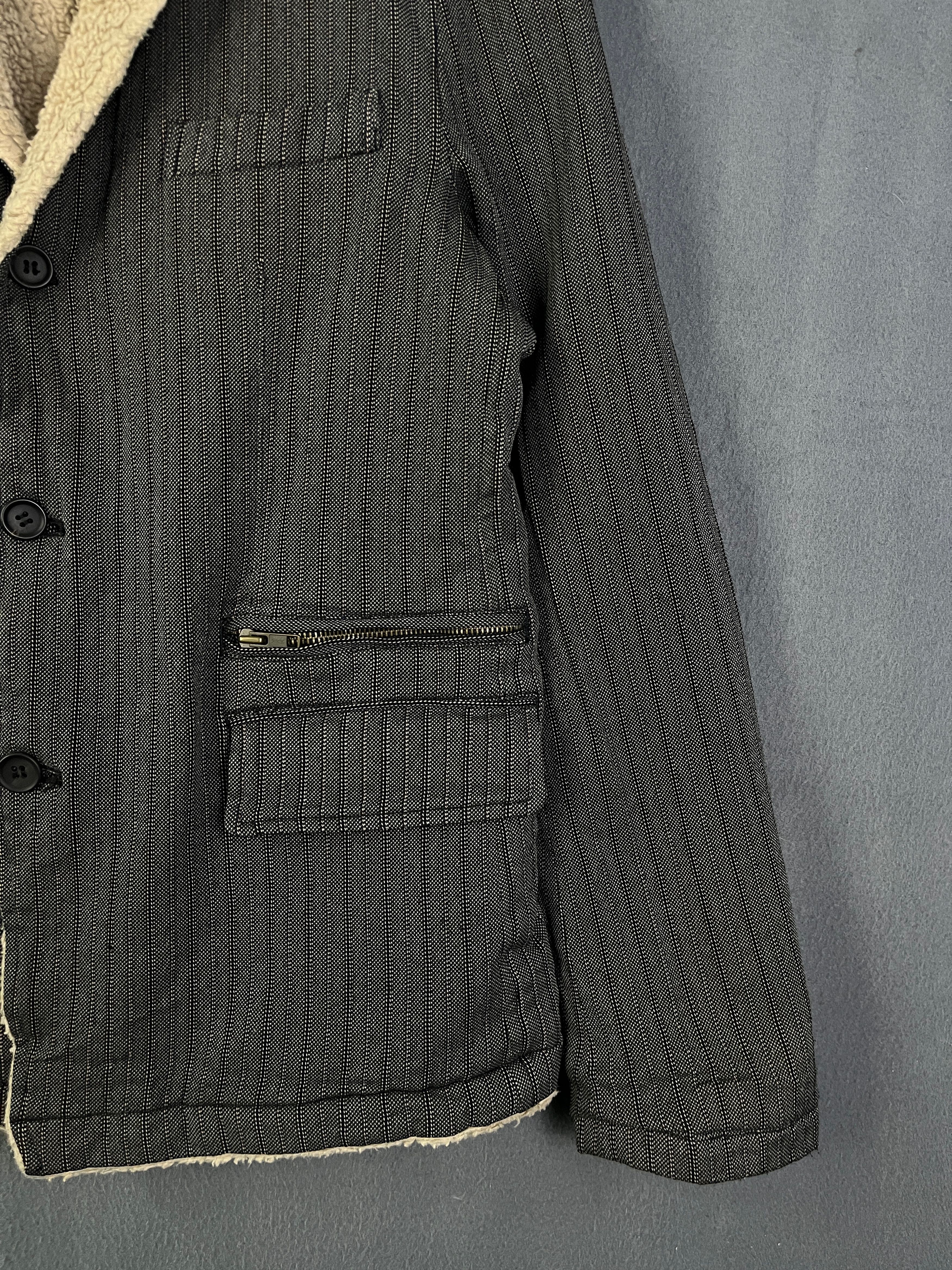Comme des Garcons Homme CDG Homme AW2005 Sherpa Deep Pile Pinstripes Jacket Size US L / EU 52-54 / 3 - 6 Thumbnail