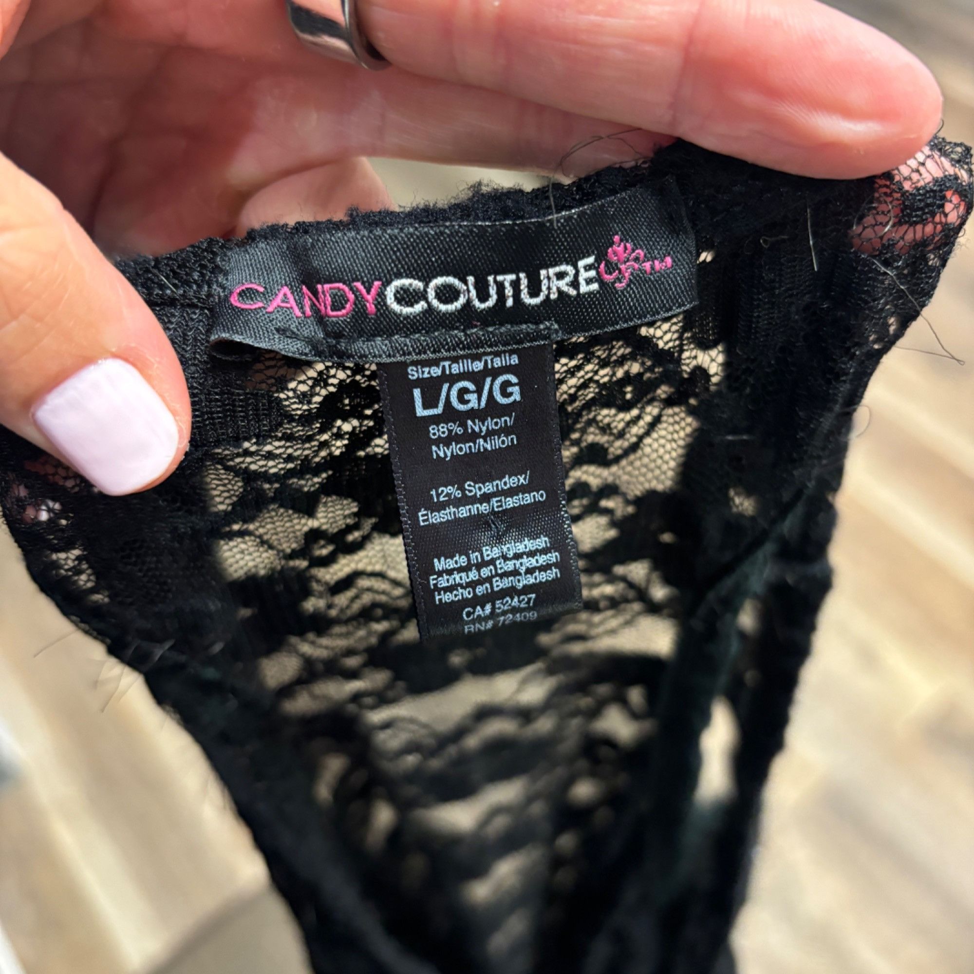 Other L - Candy Couture Black Lace Top Size L / US 10 / IT 46 - 3 Thumbnail