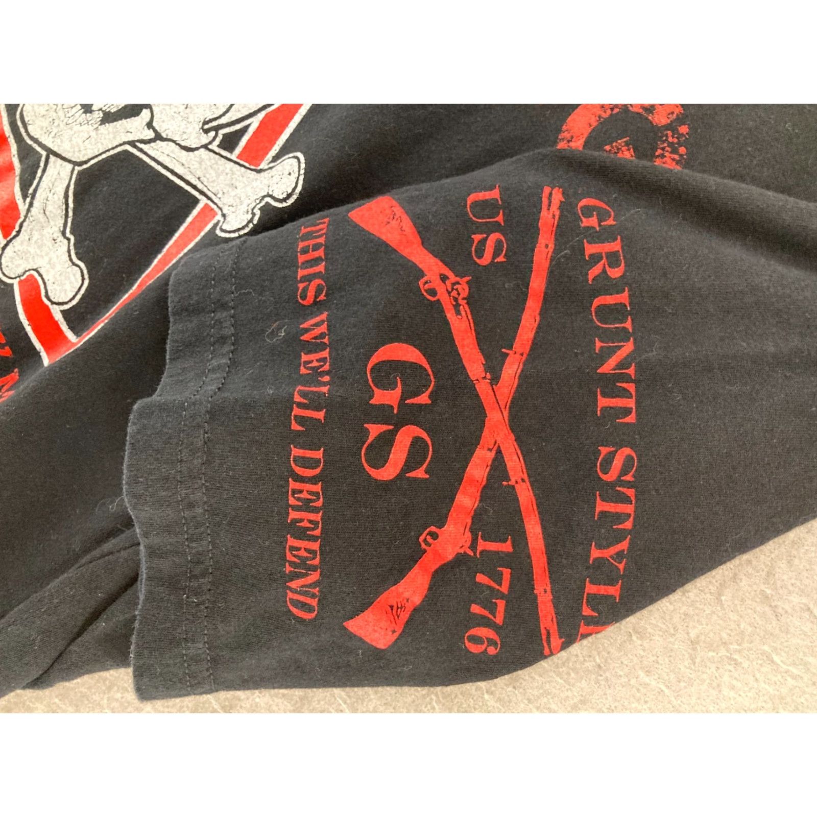 Vintage Grunt Style T-Shirt Mens L Black Skull Graphic Print Crew Neck - Shirts - Men - Skull - 2010s? Size US L / EU 52-54 / 3 - 5 Thumbnail