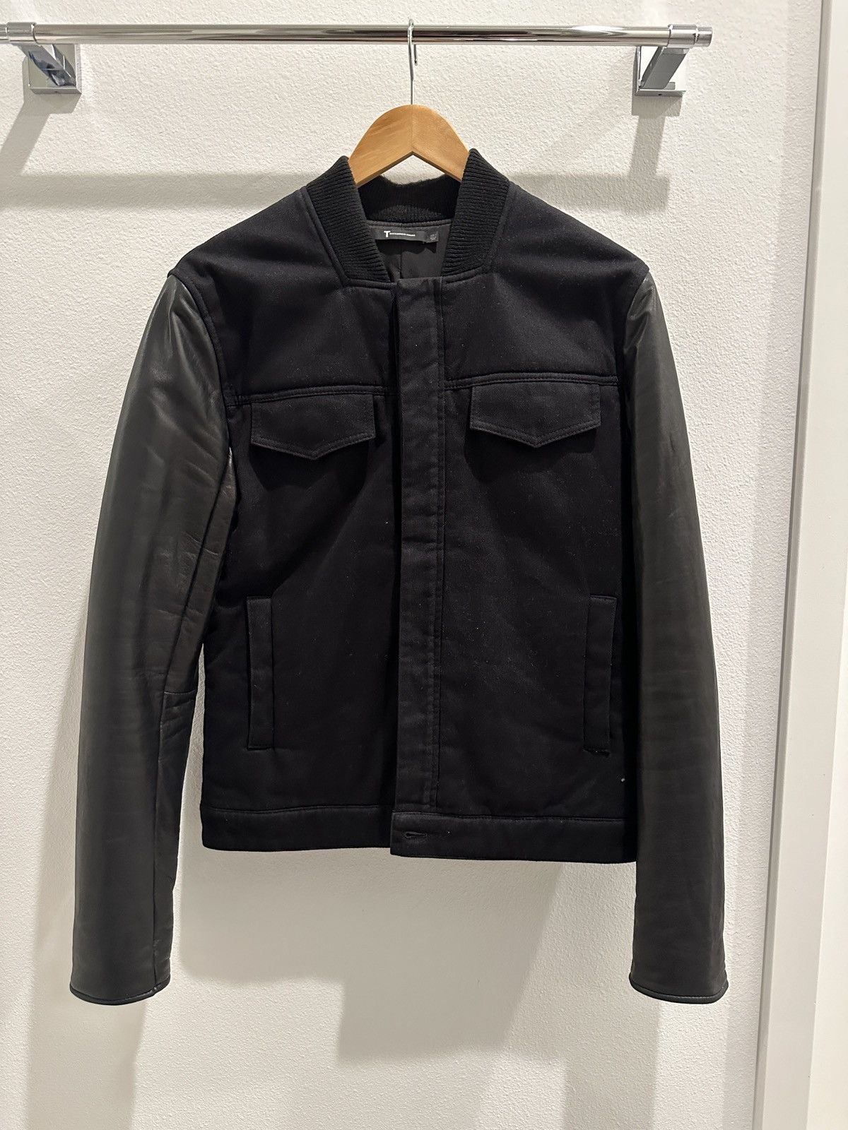 T by Alexander Wang T by Alexander Wang Trucker Jacket with Leather Sleeves Size US S / EU 44-46 / 1 - 2 Thumbnail