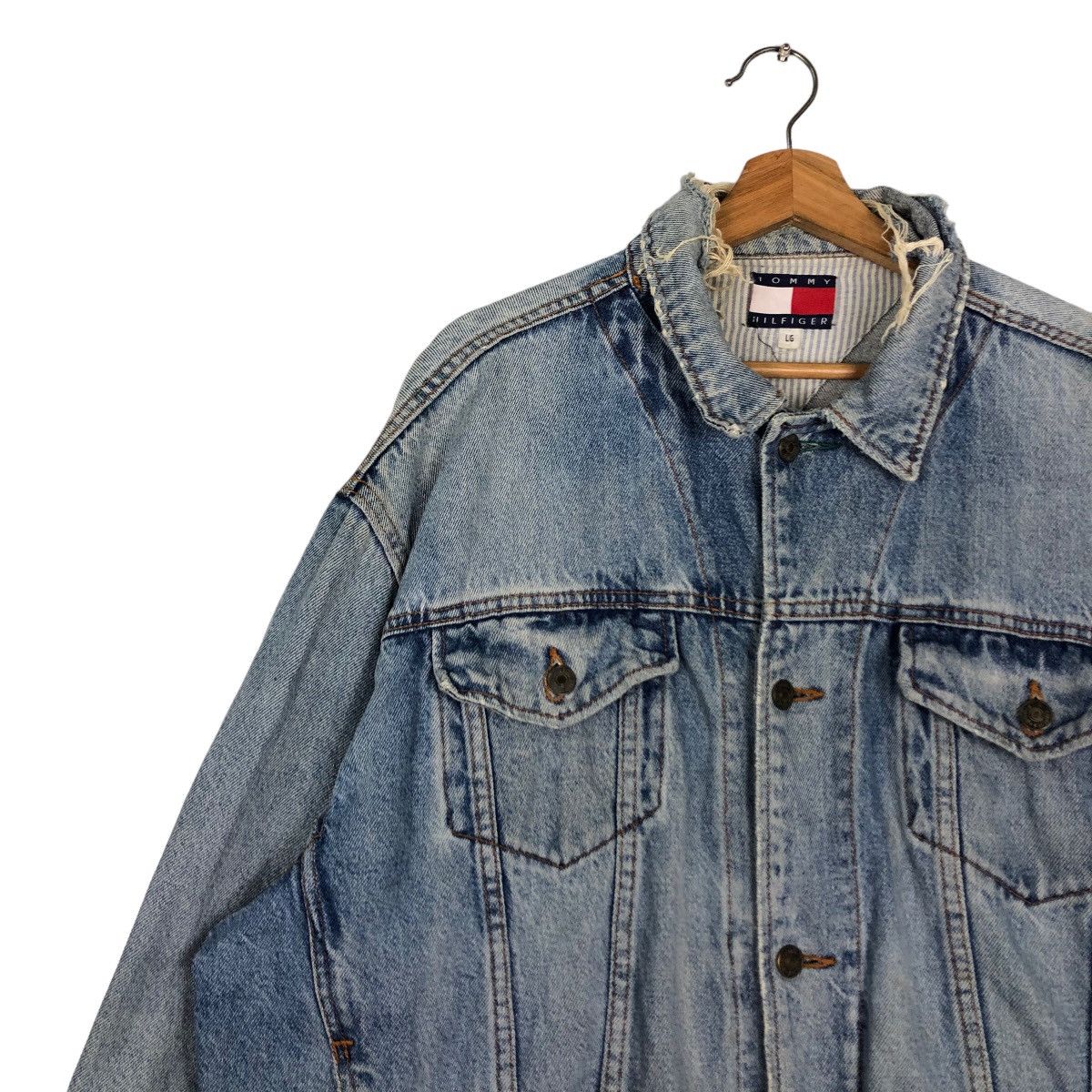 Japanese Brand 🔥Vintage Biker Denim Jacket Tommy Hilfiger Size US L / EU 52-54 / 3 - 7 Thumbnail