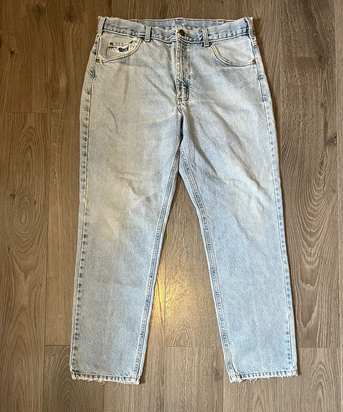Carhartt × Vintage Vintage Worn Carhartt Denim Carpenter Jeans Size US 34 / EU 50 - 2 Thumbnail