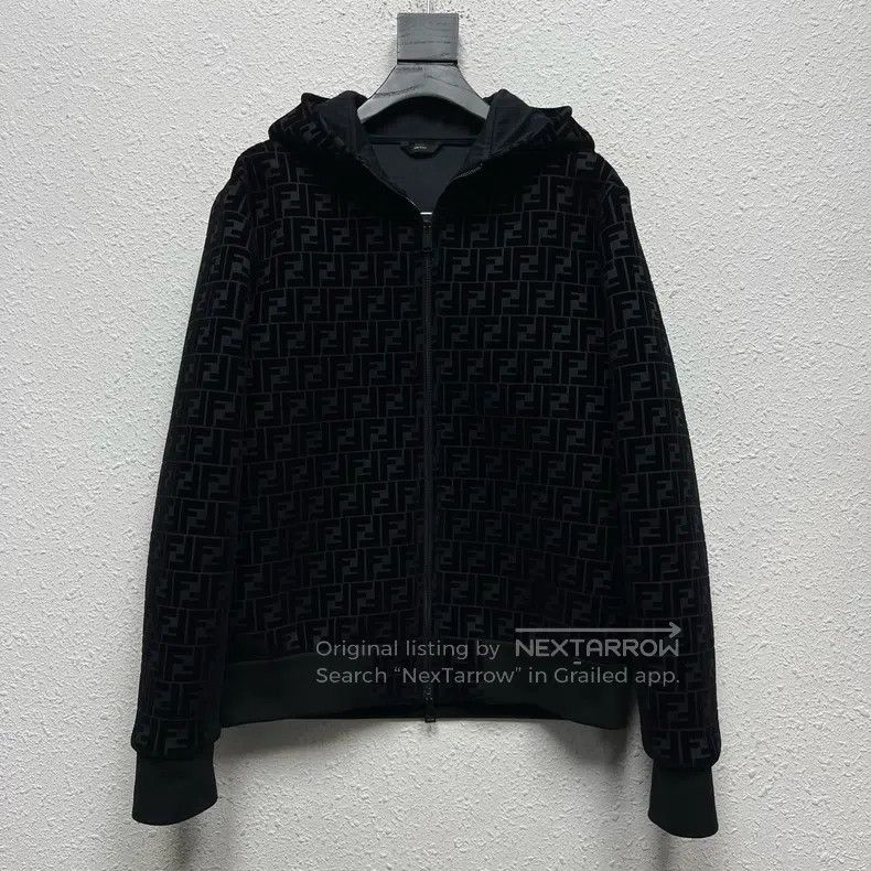 Fendi Fendi Fur-Trimmed Double F Full-Print Zip-Up Hooded Jacket Size US S / EU 44-46 / 1 - 1 Thumbnail