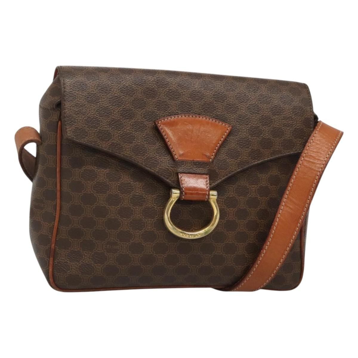 Celine Celine Vintage Macadam Shoulder Bag Canvas and Leather Size ONE SIZE - 1 Thumbnail