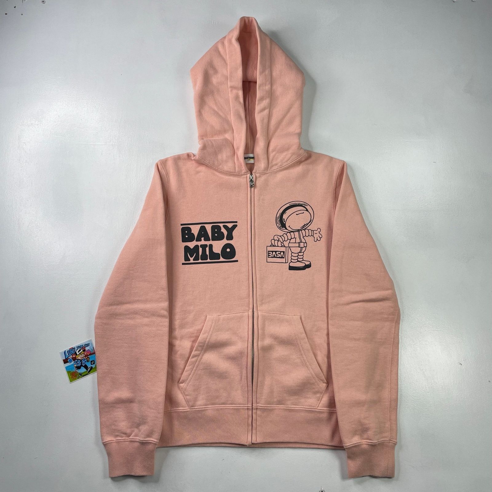 00s BABY MILO ピンク スウェットフーディ　L Pink Baby Milo Hoodie | Grailed