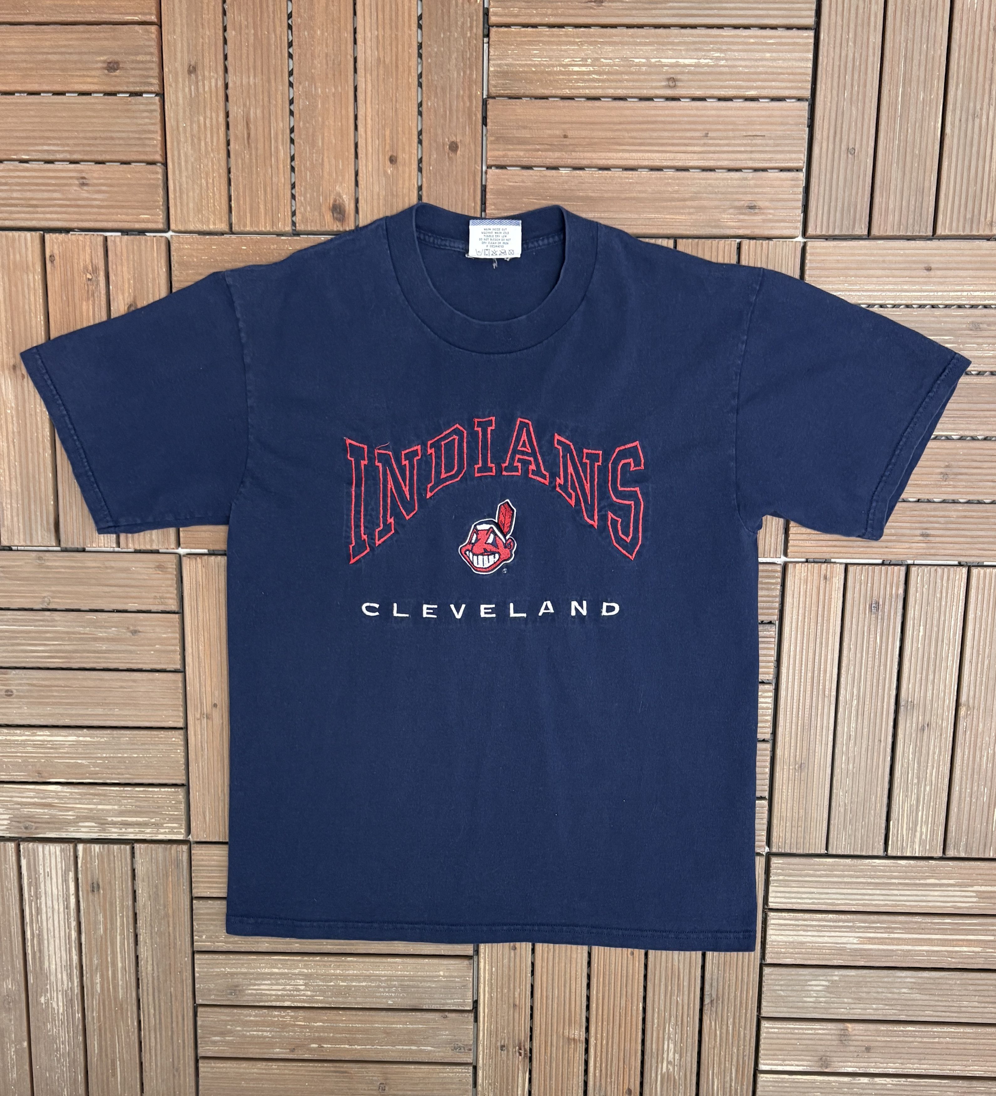 Vintage Cleveland Indians Embroidered Vintage Blue T-Shirt Tee Size US L / EU 52-54 / 3 - 1 Thumbnail