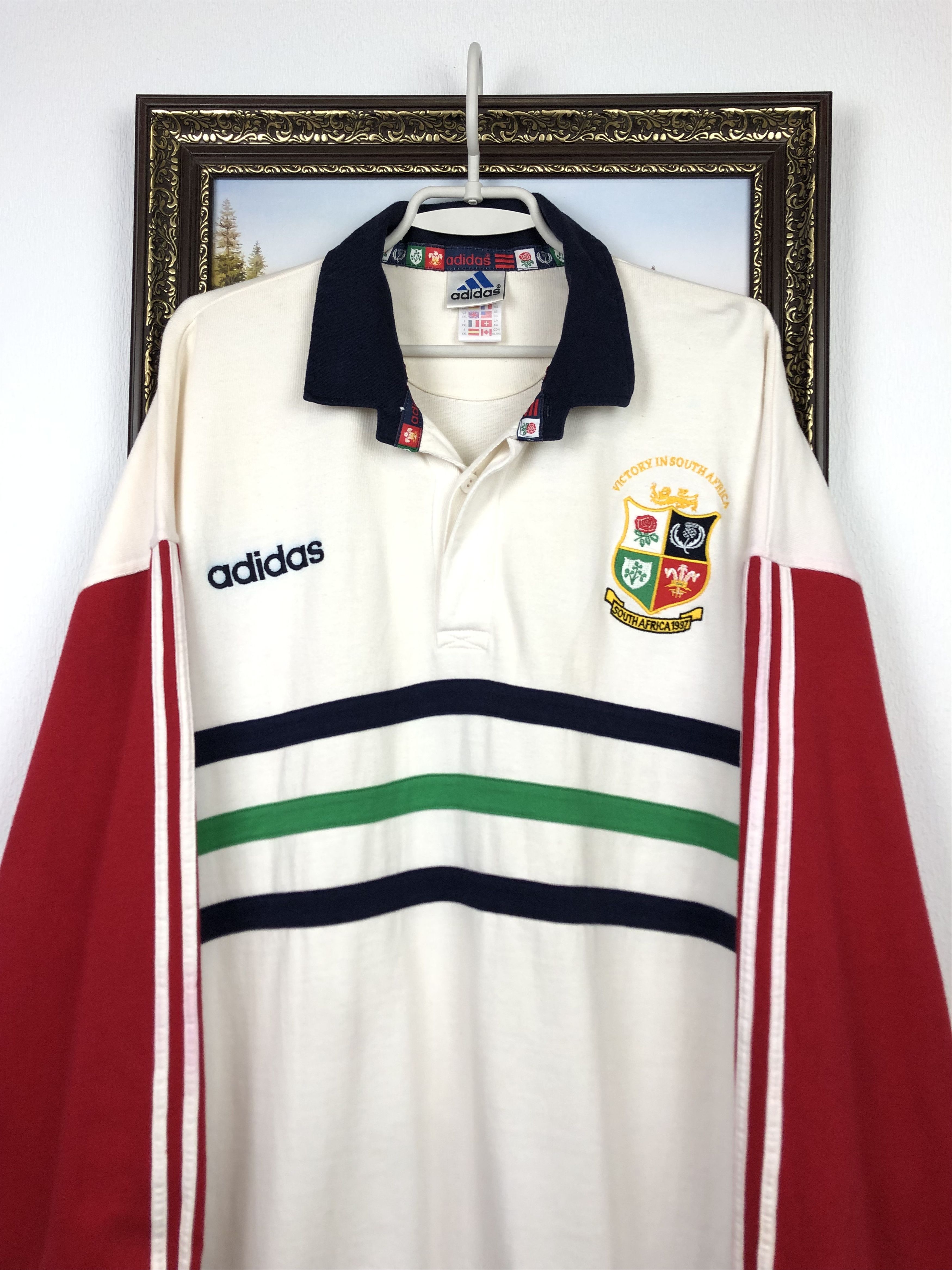 Lions and British adidas Irish ラグビーシャツ