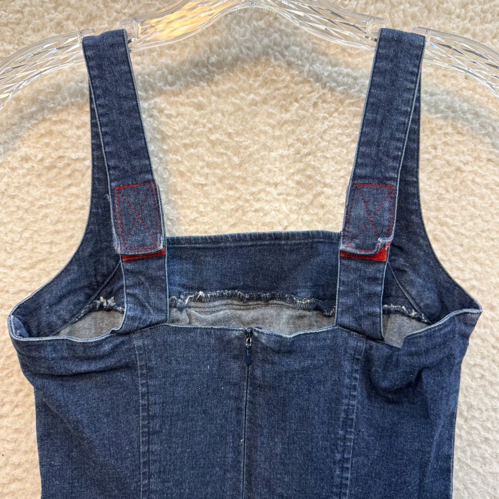Guess VINTAGE Guess Denim Mini Dress XS Small Blue Jeans Bodycon Western Boho 90s Y2K Girls Womens Size 26" / US 2 / IT 38 - 3 Thumbnail
