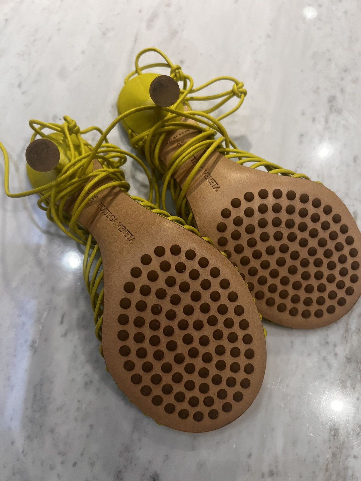 Bottega Veneta Bottega Veneta Dot Lace up Leather Sandals Size US 6.5 / IT 36.5 - 13 Thumbnail
