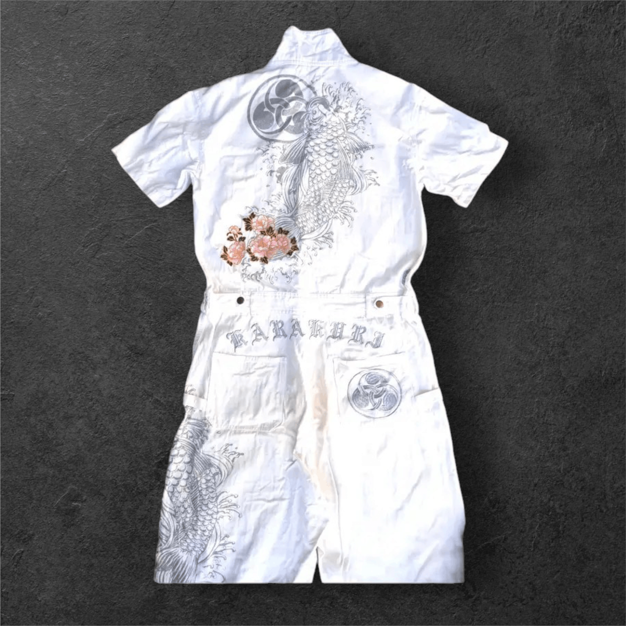 Karakuri Tamashii Karakuri Tamashi Koi Fish Embroidery Dirty Overalls Size US 32 / EU 48 - 9 Thumbnail