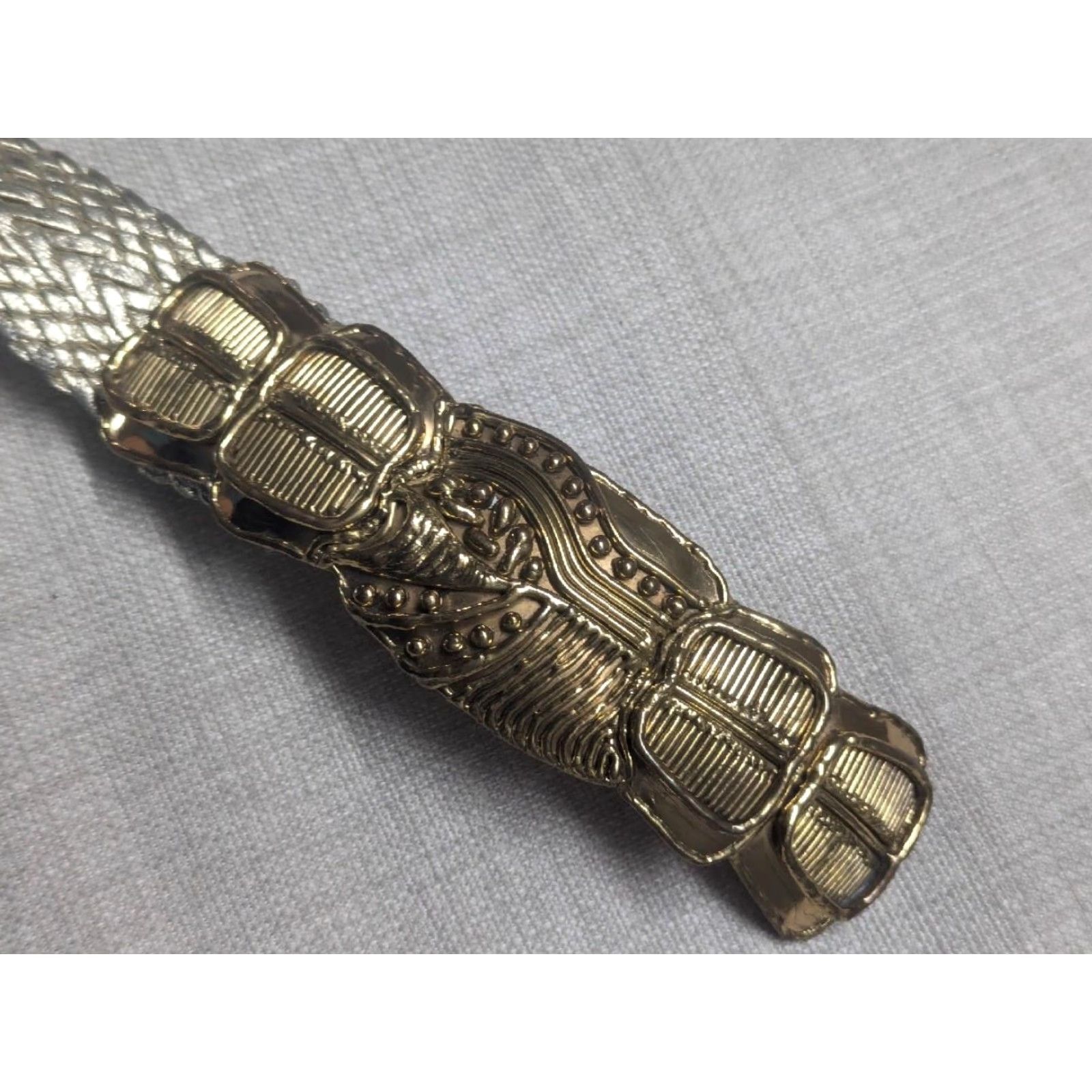 Vintage VINTAGE BUCKLE brutalist GLAM BELT XL adjustable GOLDEN STATEMENT glitz 1980s Size ONE SIZE - 3 Thumbnail