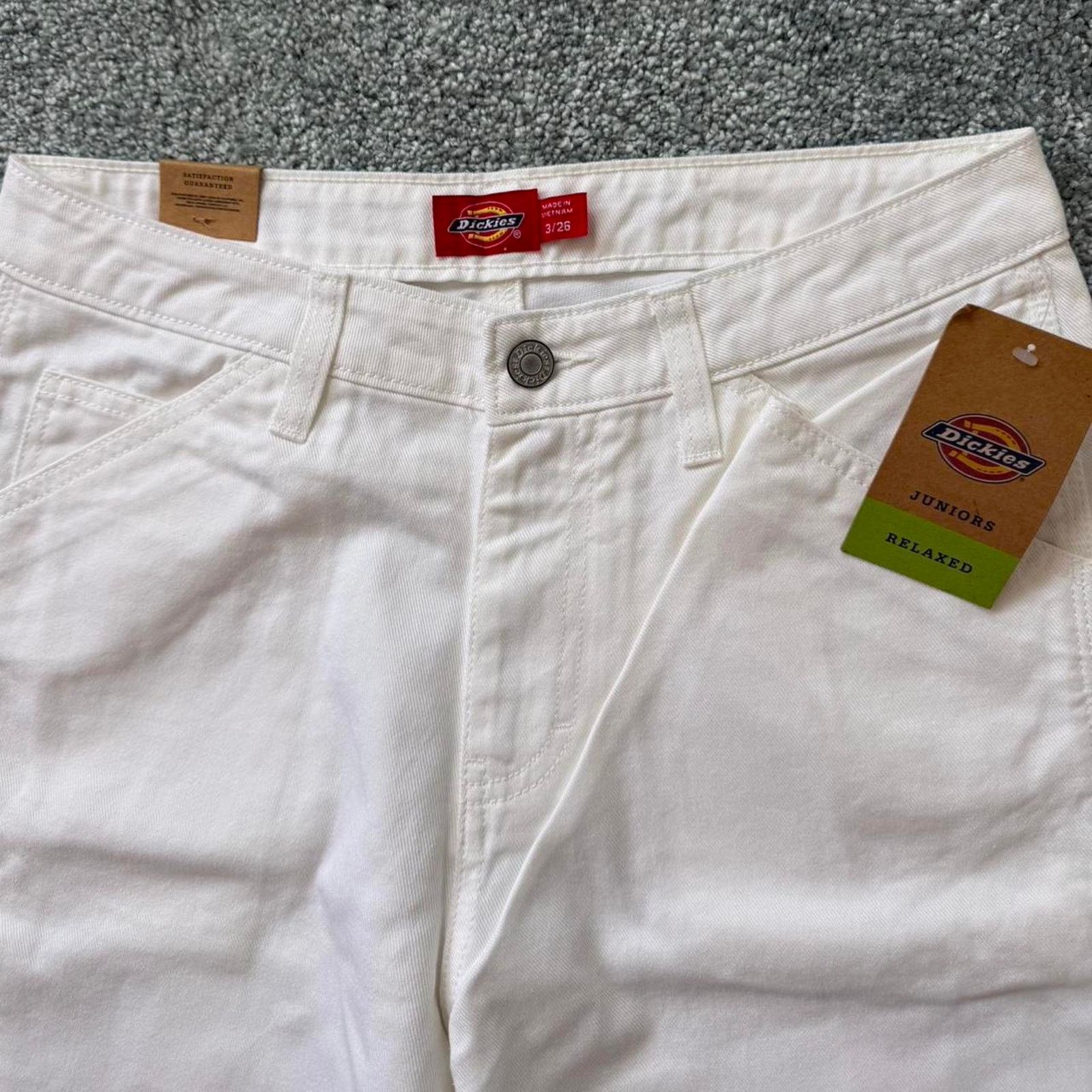 Dickies ✿ white carpenter pants ⋆ brand new ✿ Size 28" / US 6 / IT 42 - 2 Thumbnail