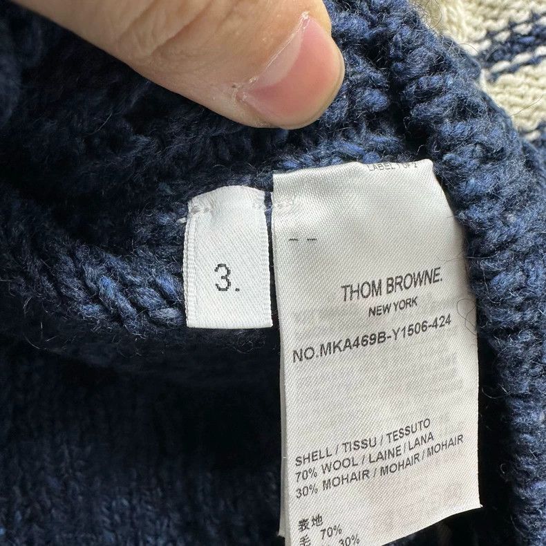 Thom Browne Thom browne SS23 classic four-striped thick knitted blue ro Size US L / EU 52-54 / 3 - 5 Thumbnail
