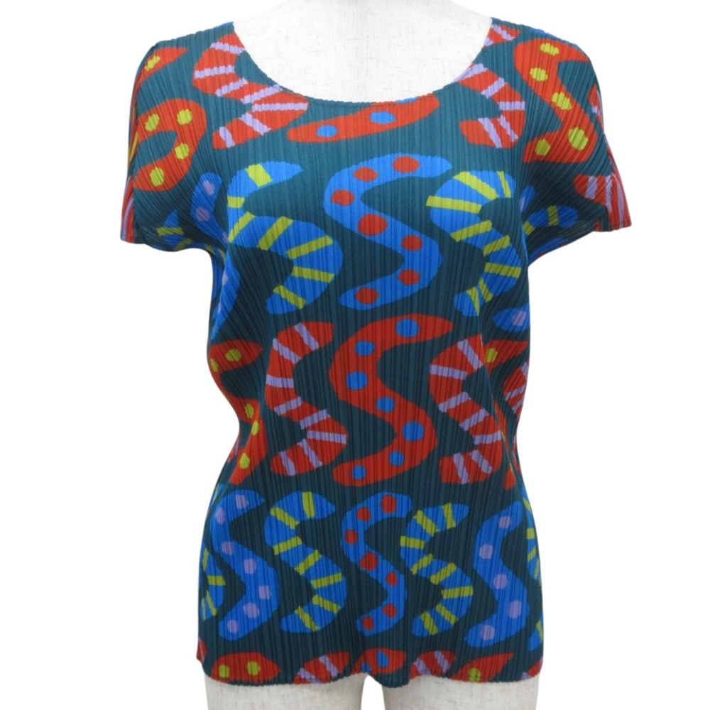 Issey Miyake Issey Miyake PLEATS PLEASE S SNAKE Print Top Others Tops PP13-JK794 DUTY FREE for USA Size ONE SIZE - 1 Thumbnail