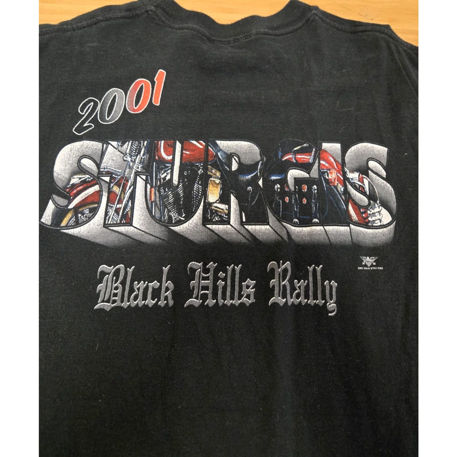 Vintage VINTAGE Sturgis Shirt Mens Black 2001 Black Hills Rally Double Sided Biker 00s Size US XXL / EU 58 / 5 - 6 Thumbnail