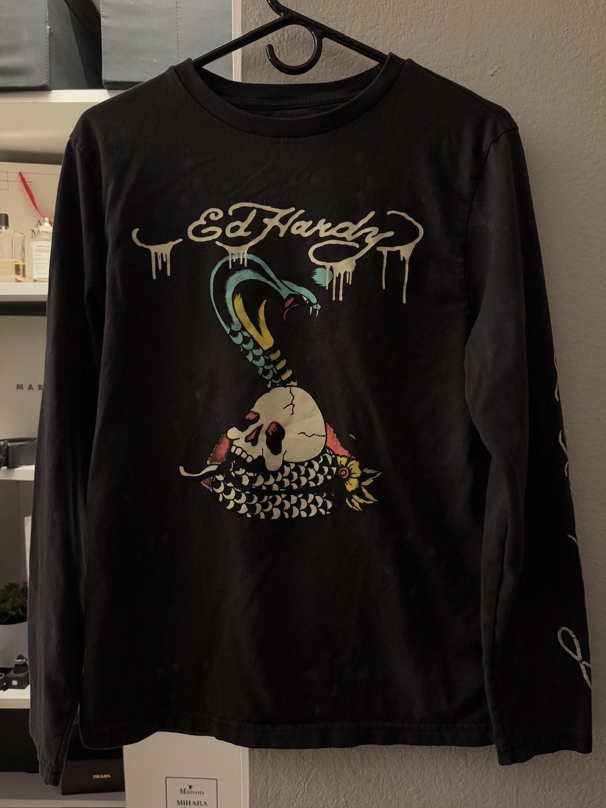 Christian Audigier × Ed Hardy × Urban Outfitters Ed Hardy Urban Outfitters Paint Splatter Longsleeve Shirt Size US S / EU 44-46 / 1 - 1 Thumbnail
