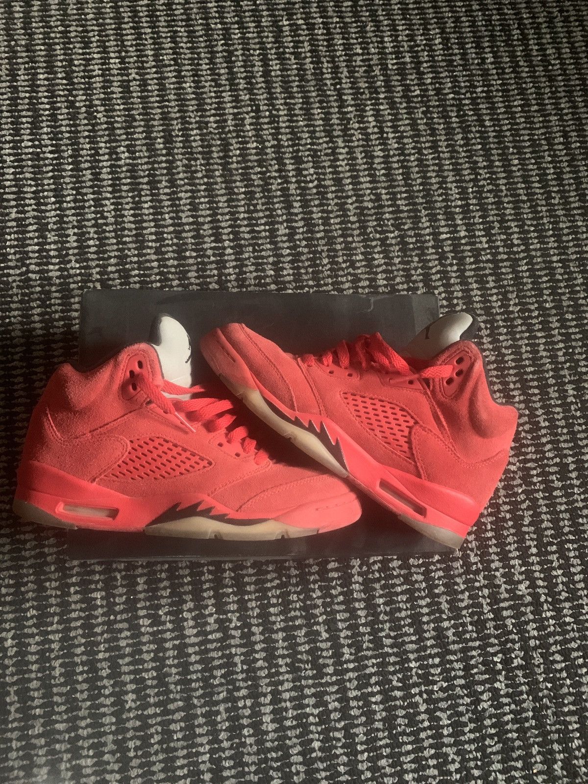 image of University Red Jordan 5 High Shoes, Men's