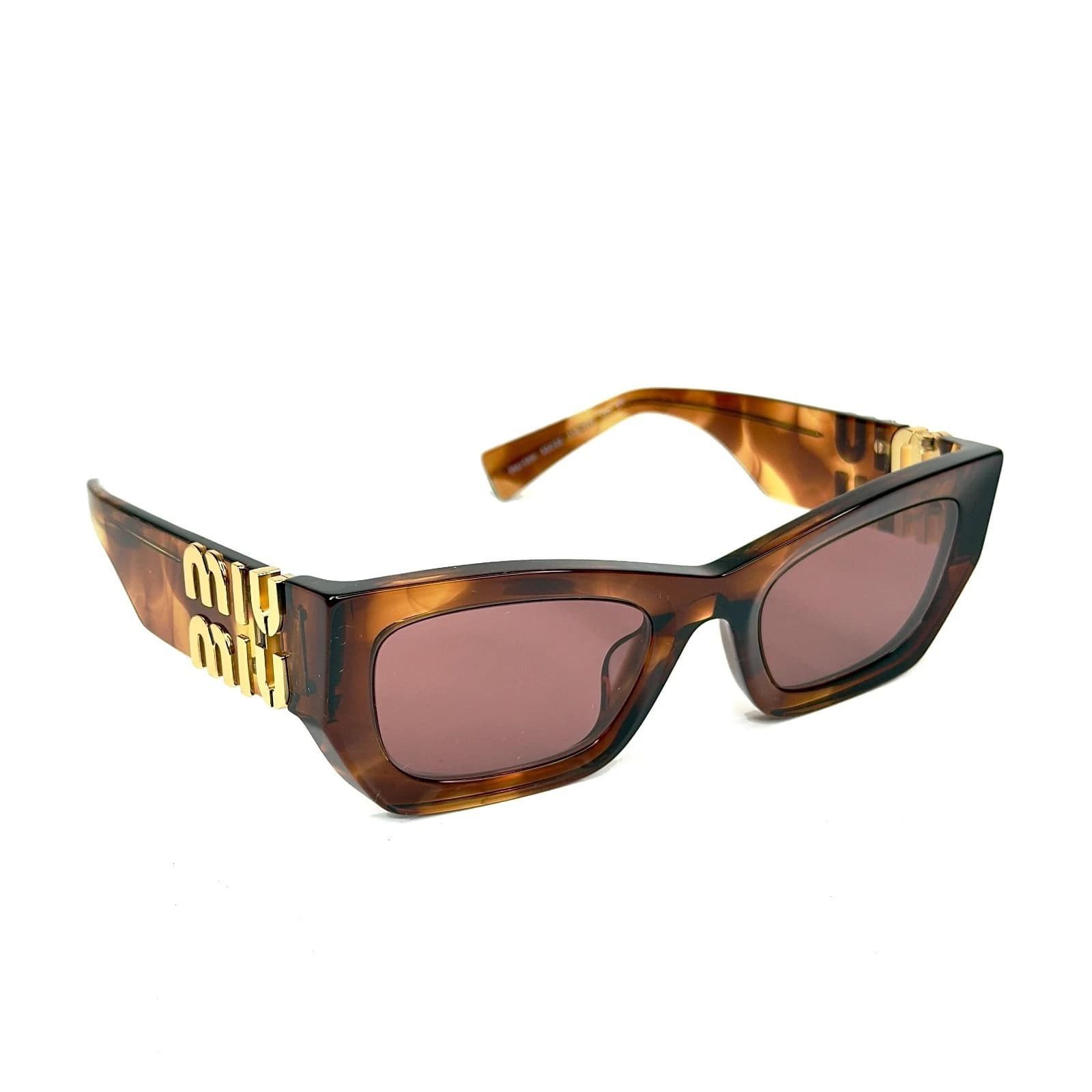 Miu Miu MIU MIU GLIMPSE LOGO MU09WS Brown Violet Logo Geometric 09W Size ONE SIZE - 4 Thumbnail