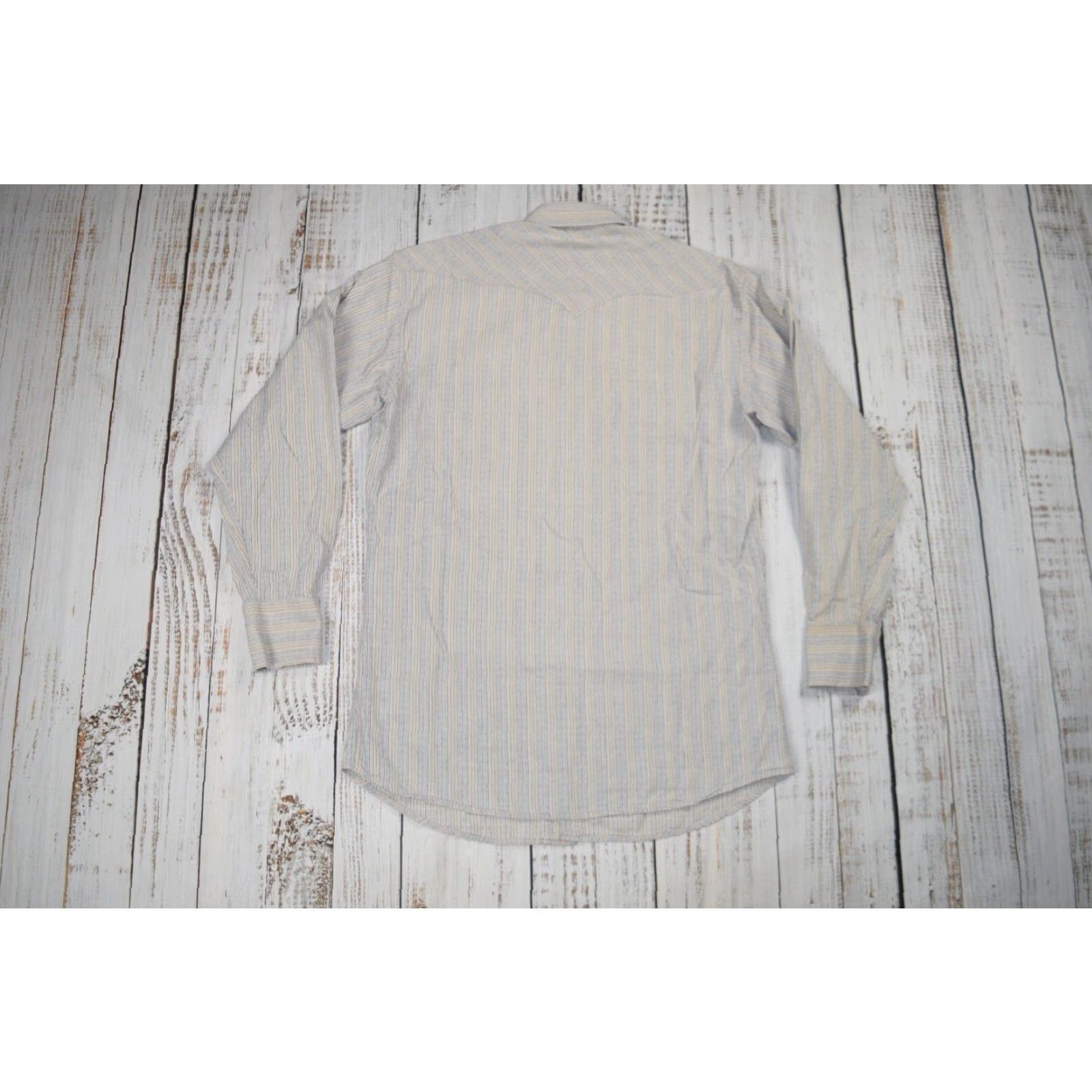 Vintage VINTAGE Panhandle Slim Western Shirt Blue White Striped Long Sleeve Snap Medium M 90s Mens Size US M / EU 48-50 / 2 - 7 Thumbnail