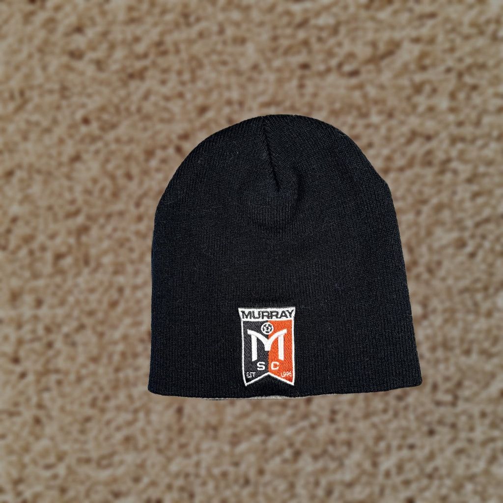 Vintage Yupoong Beanie Mens One Size Black Knit Murray Soccer Logo Winter Sports Hat Size ONE SIZE - 1 Thumbnail