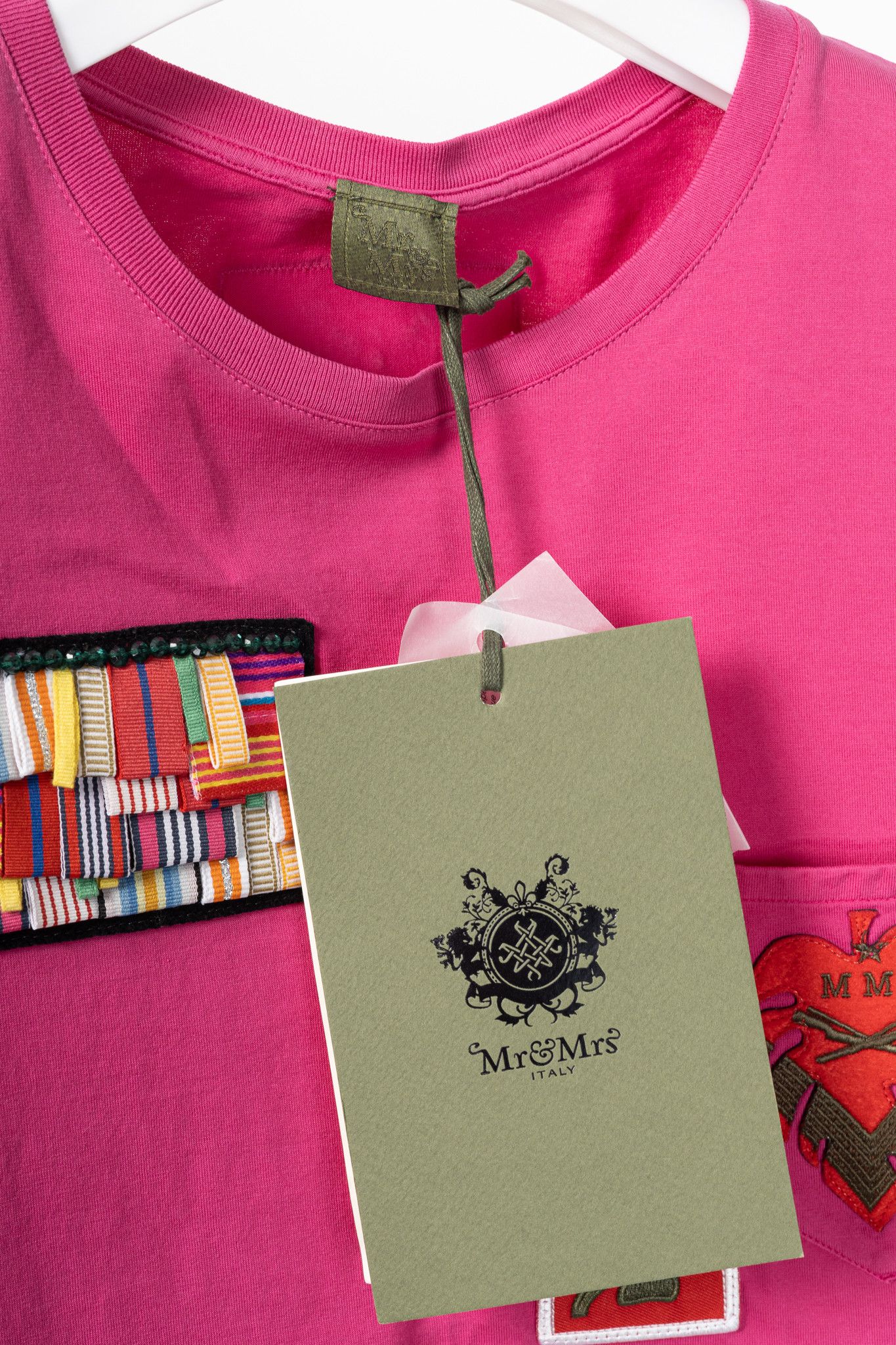 MR & MRS ITALY Mr & Mrs Italy Pink Cotton-Jersey Multi-Patch T-Shirt Size S / US 4 / IT 40 - 4 Thumbnail