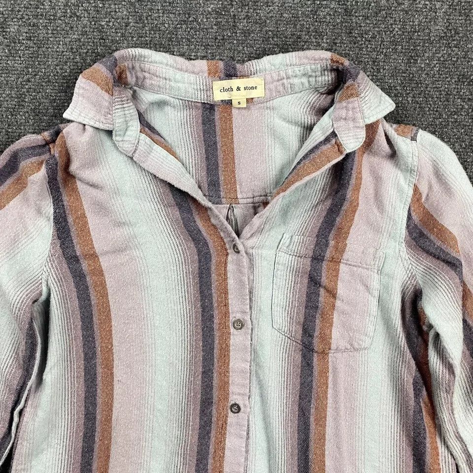Other Cloth & Stone Top Women's Small Striped Button Up Casual Size S / US 4 / IT 40 - 2 Thumbnail
