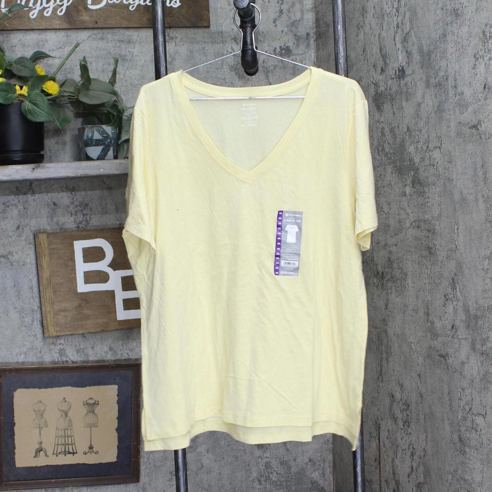 Other NWT Member's Mark V-Neck T-Shirt Tee DLT4876S S Yellow Rose Size S / US 4 / IT 40 - 1 Thumbnail