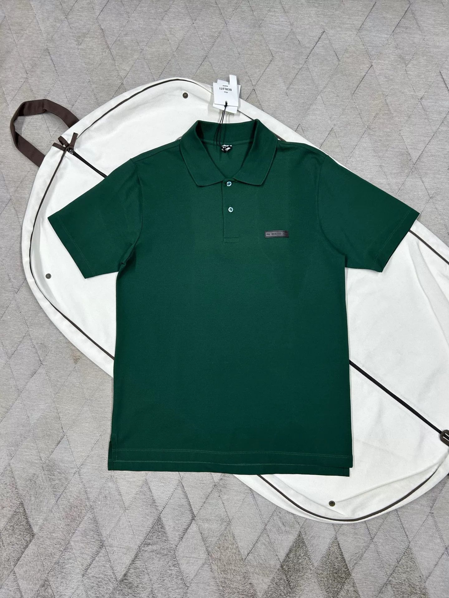 Berluti Berluti Logo Leather Polo Shirt Size US M / EU 48-50 / 2 - 1 Thumbnail