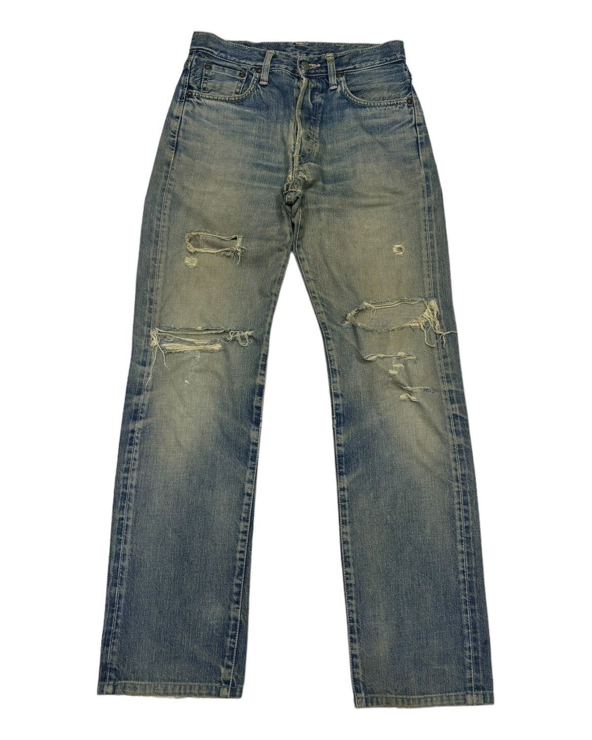 Edwin EDWIN 505sx SELVEDGE REDLINE DISTRESSED DENIM JEANS Size US 29 - 3 Thumbnail