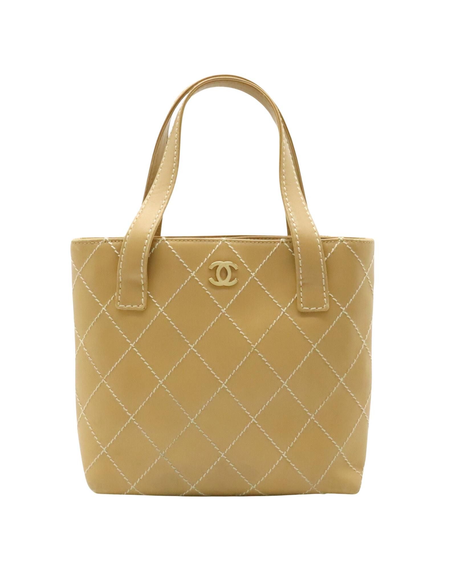 image of Chanel Sophisticated Leather Tote Bag - Beige, Women's