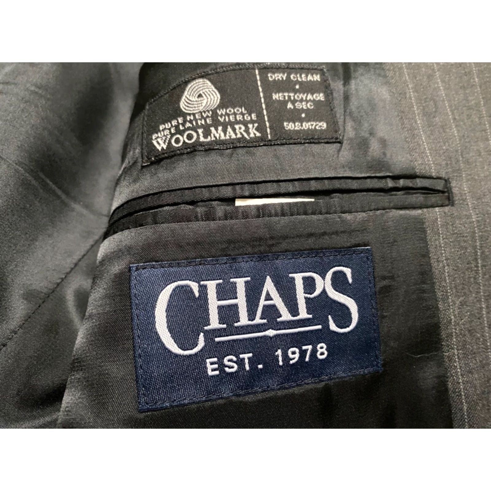 Chaps Chaps Ralph Lauren Blazer Mens Gray Wool 2 Button Long Sleeve Striped 40 Jacket Single-Breasted Vintage? Size US L / EU 52-54 / 3 - 6 Thumbnail