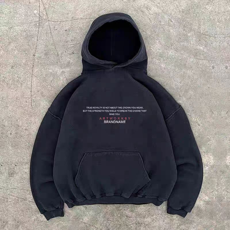 Japanese Brand × Vintage Black washed retro devil wings print loose hoodie Size US L / EU 52-54 / 3 - 2 Thumbnail