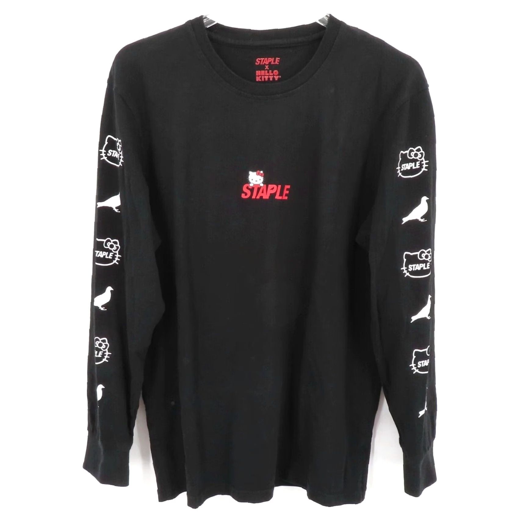 Vintage Staple Hello Kitty Mens M Black Crew Neck Long Sleeve Tee Shirt T Shirt Size US M / EU 48-50 / 2 - 8 Thumbnail