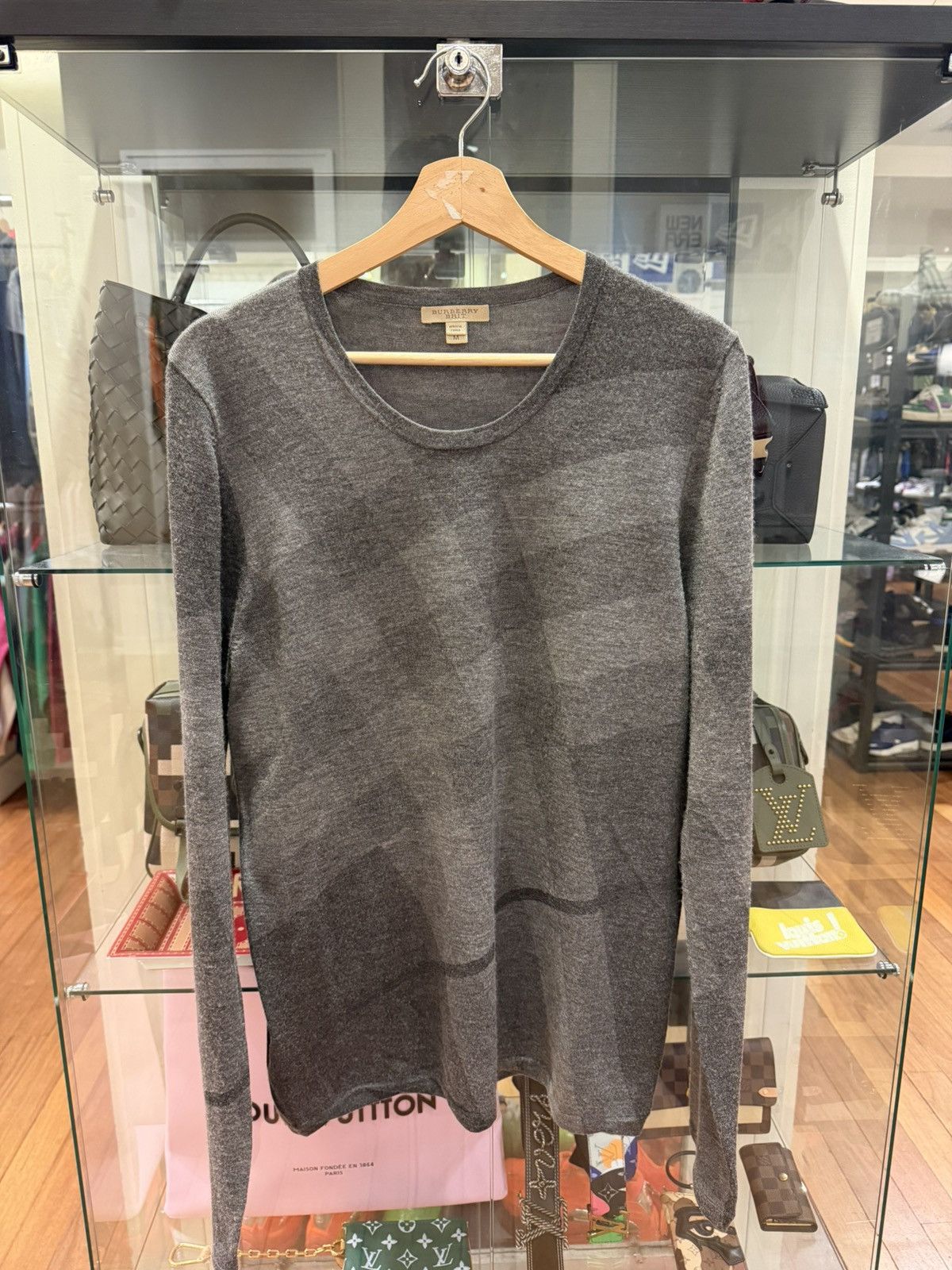 Burberry Burberry Brit Long Sleeve Crewneck Sweater - Grey Size US M / EU 48-50 / 2 - 1 Thumbnail