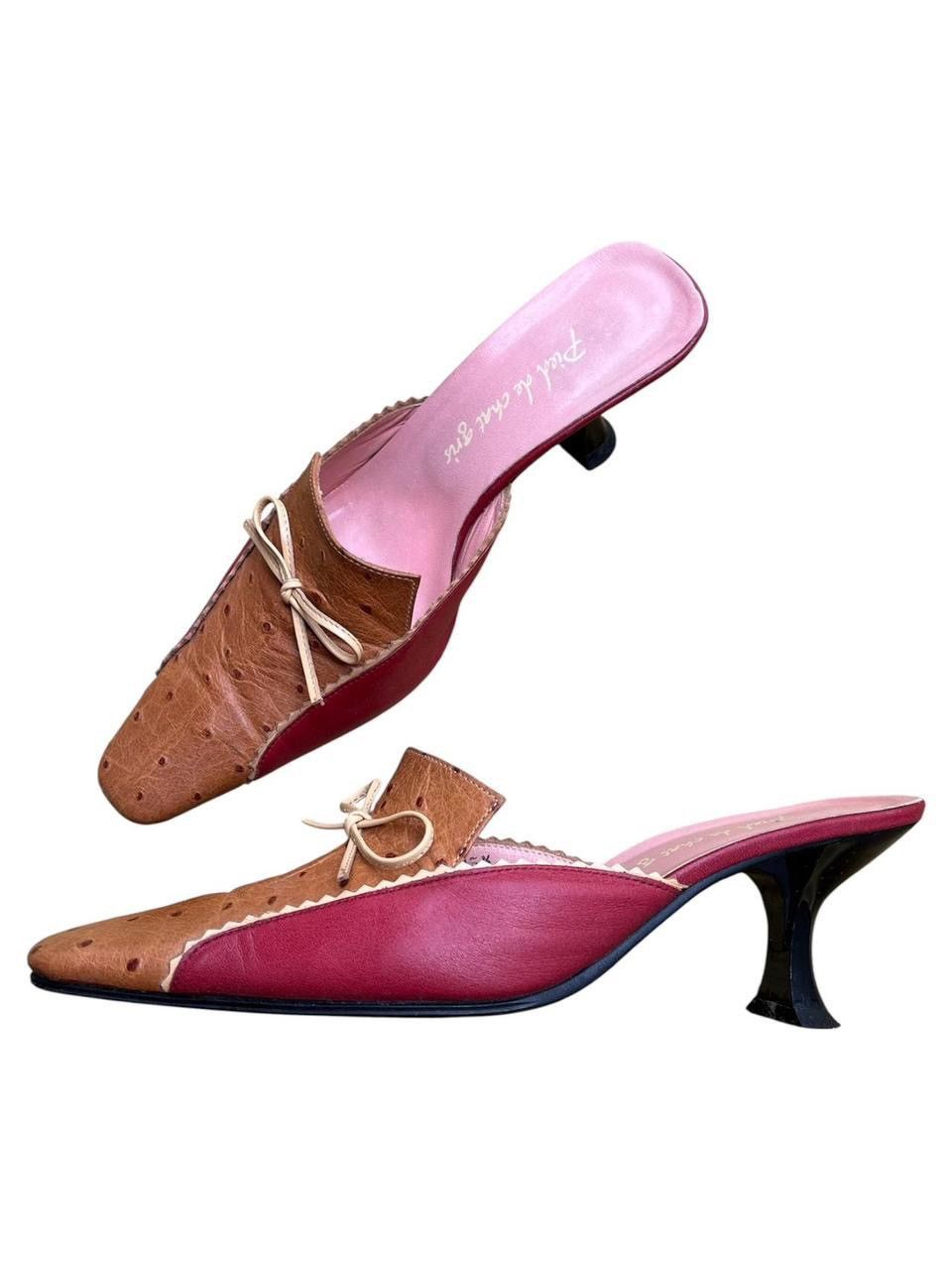 Japanese Brand Vintage Pied de chat gris mule heels Size US 5.5 / IT 35.5 - 1 Thumbnail