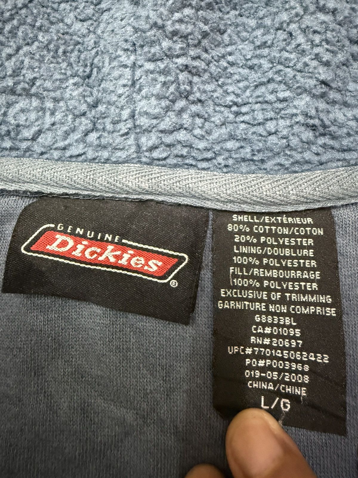 Dickies VINTAGE DICKIES SHERPA LINED ZIP UP SWEATER HOODIE Size US XL / EU 56 / 4 - 9 Thumbnail
