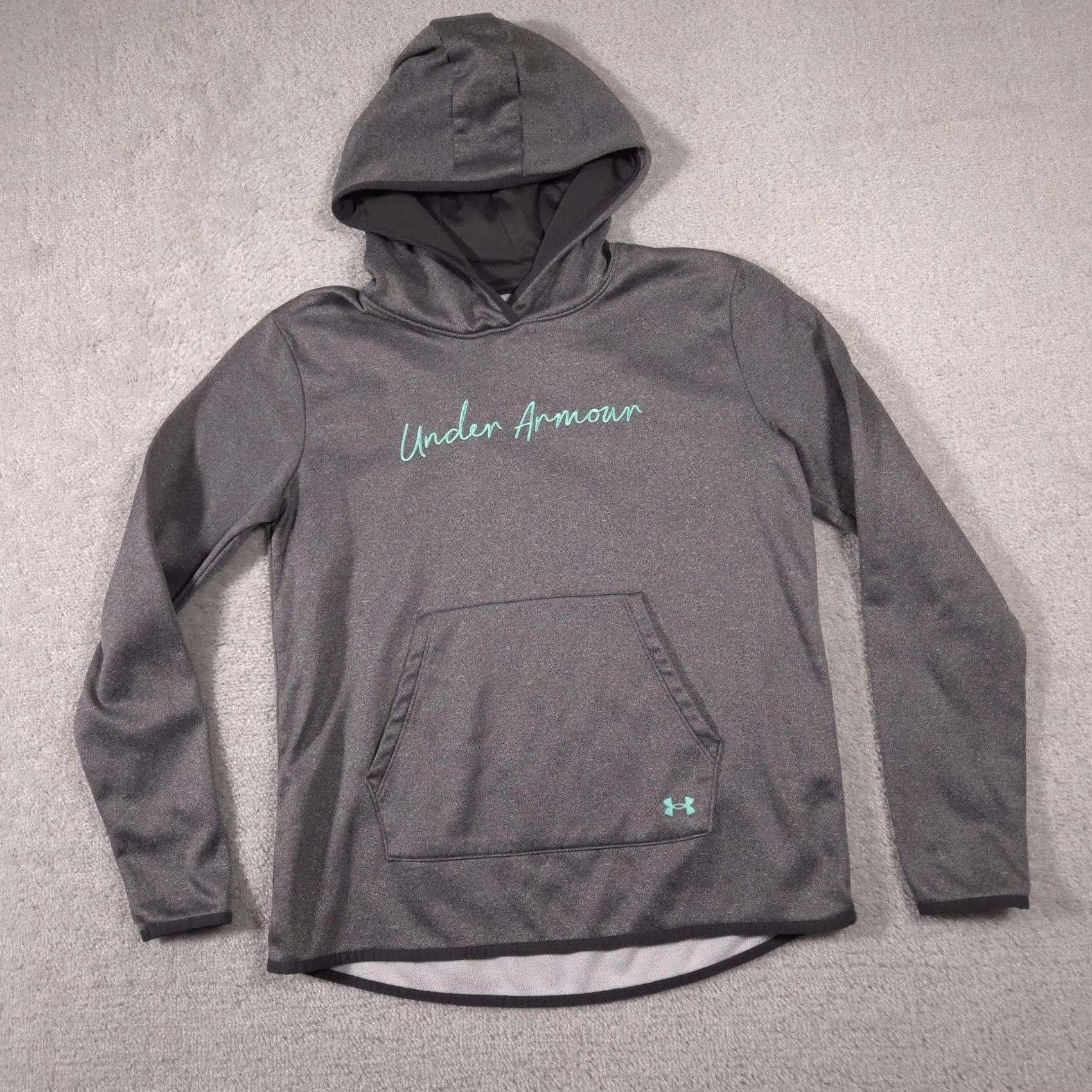 Under Armour Under Armour Hoodie Womens Small Gray Loose Fit Pullover Script Logo Pocket Hoodie Women Small Gray Loose Fit Script Logo Pocket Size S / US 4 / IT 40 - 2 Thumbnail