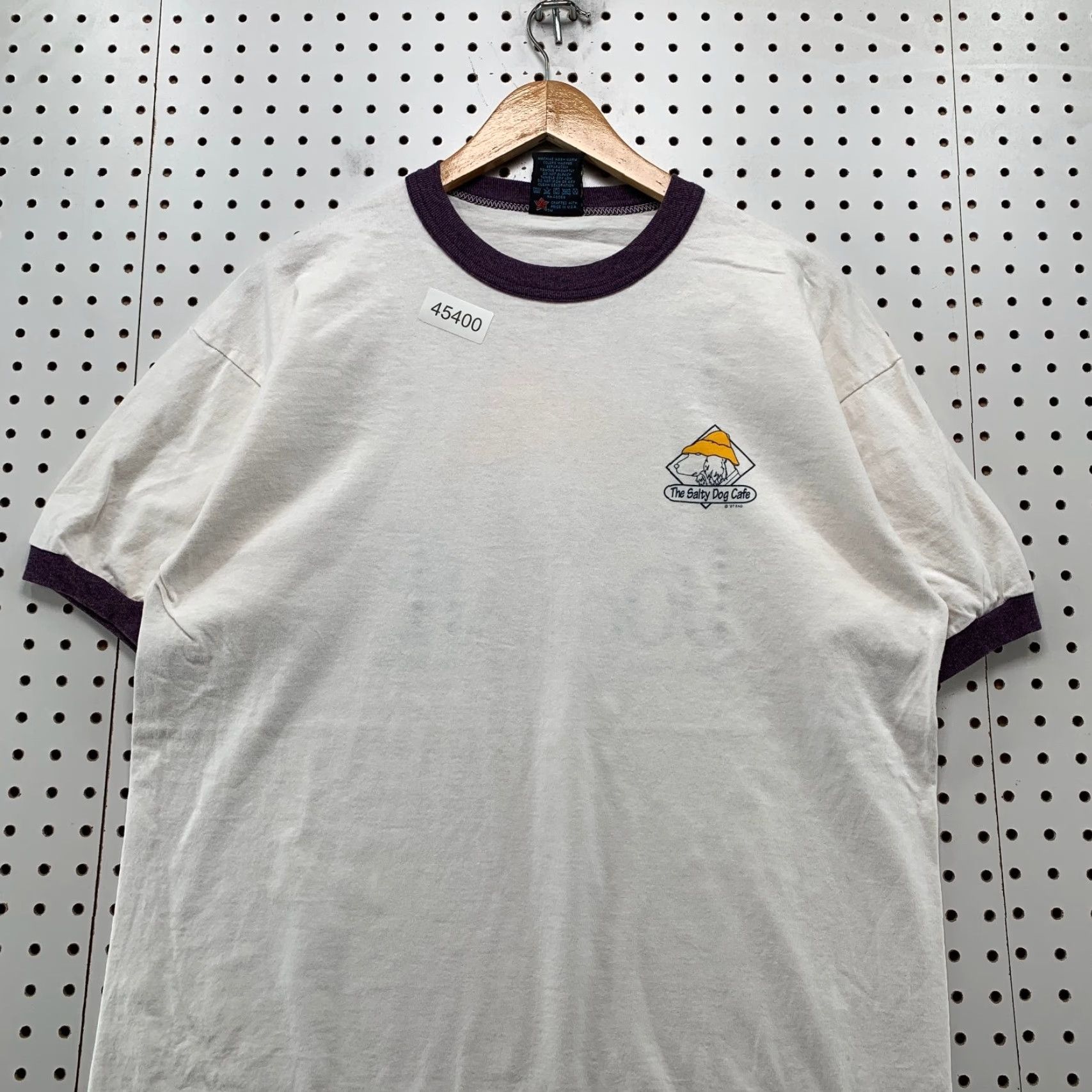 Soffe VINTAGE Salty Dog Cafe Shirt mens L White 80s Ringer Hilton Head 1987 Ringer Soffe Shirt Mens White 80s USA Size US L / EU 52-54 / 3 - 3 Thumbnail