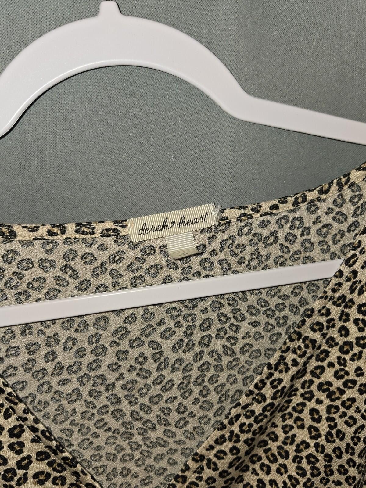 Other Derek Heart Womens Leopard Wrap Front Cinched Top Size 2X Size XXL / US 16-18 / IT 52-54 - 3 Thumbnail
