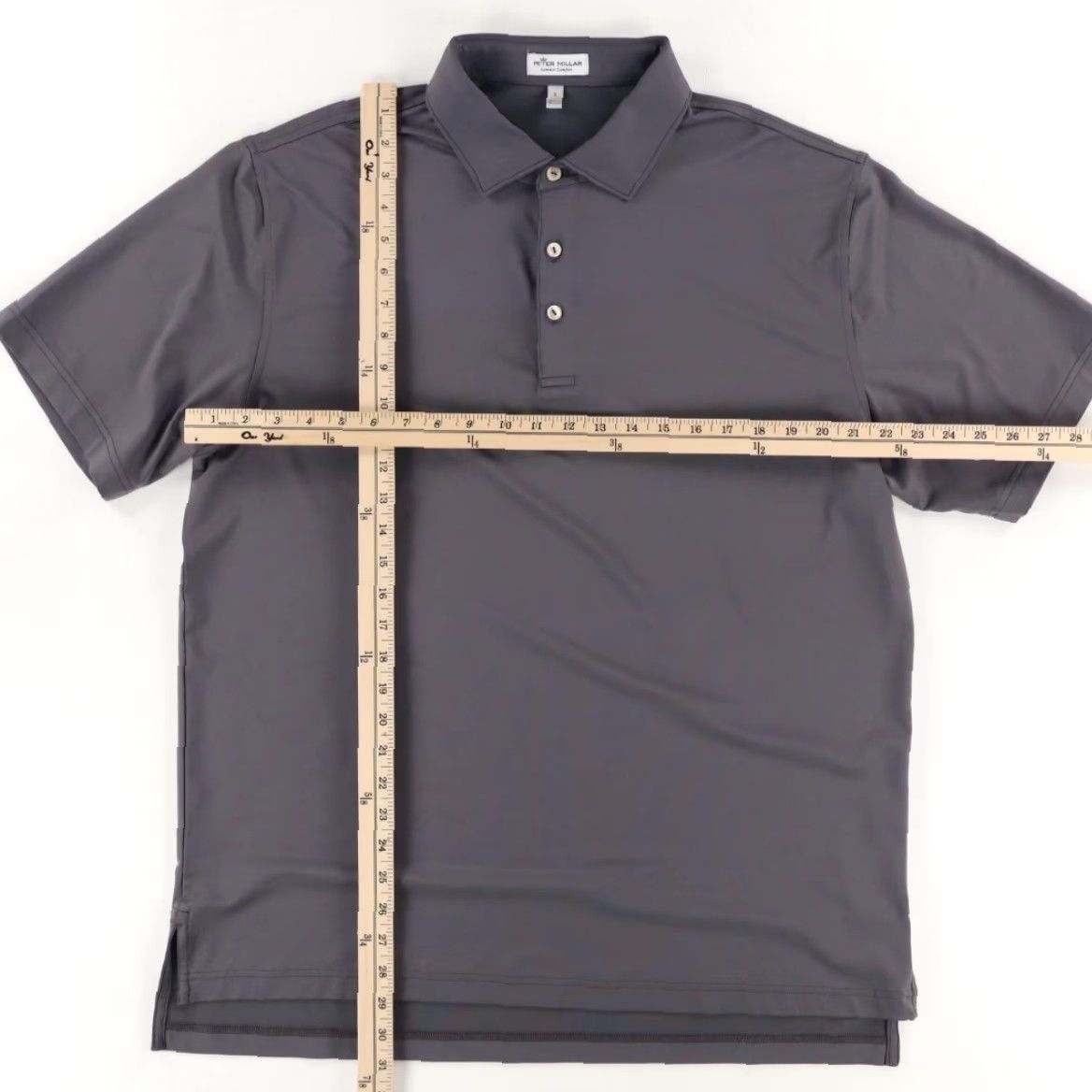 Peter Millar Peter Millar Summer Comfort Stretch Polyester Solid Polo Shirt Iron Men's L Shirt Size US L / EU 52-54 / 3 - 3 Thumbnail