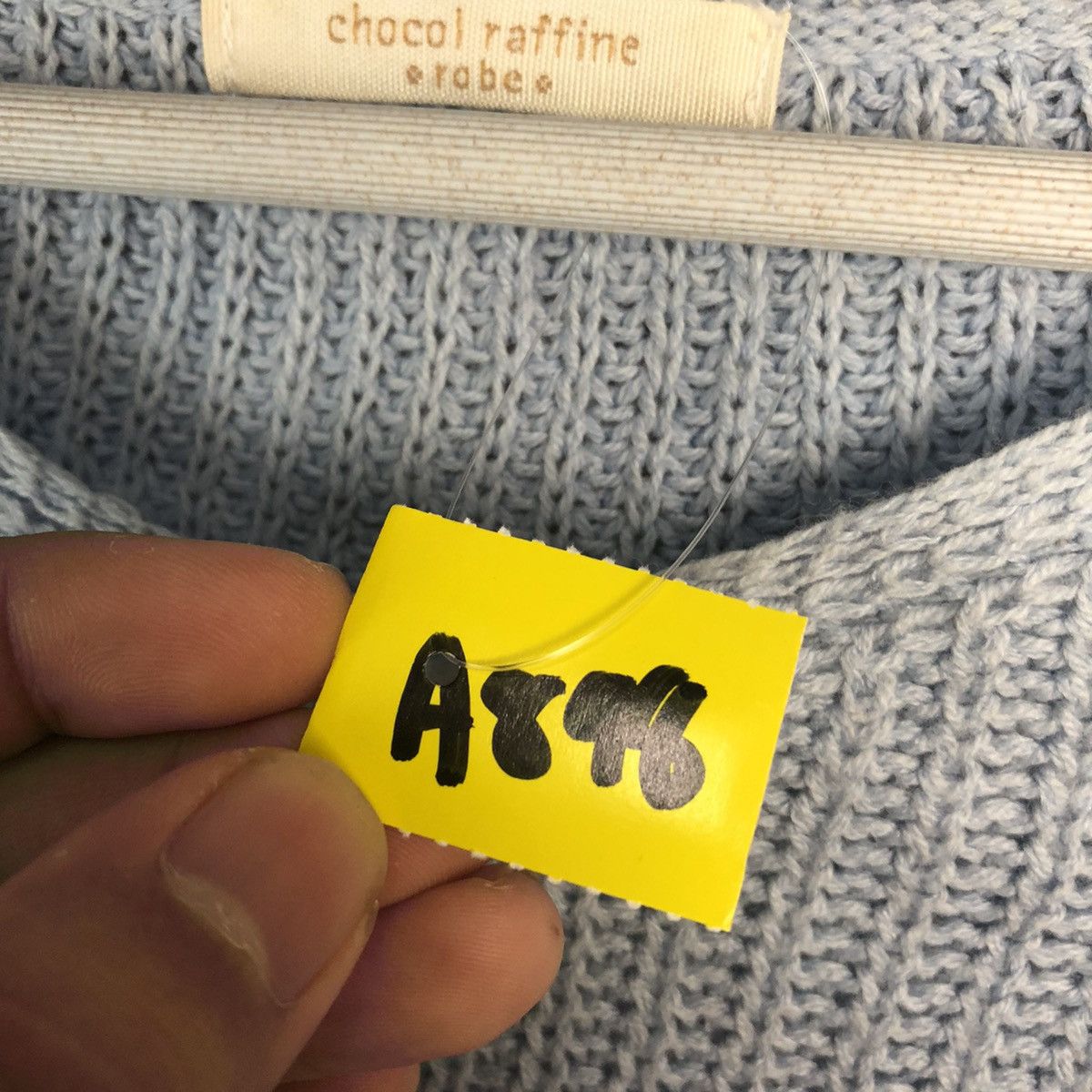 Homespun Knitwear × Japanese Brand Choco Raffine Blue plain Knitwear #A898 Size US M / EU 48-50 / 2 - 10 Thumbnail