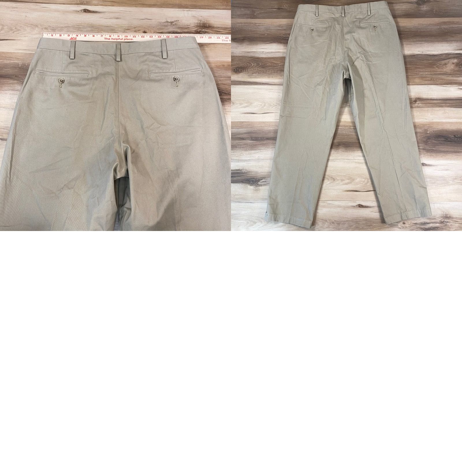 Lands' End Lands' End Mens Chino Pants Pleated Traditional Fit Beige Khaki 38x30 Slim Size US 38 / EU 54 - 8 Thumbnail